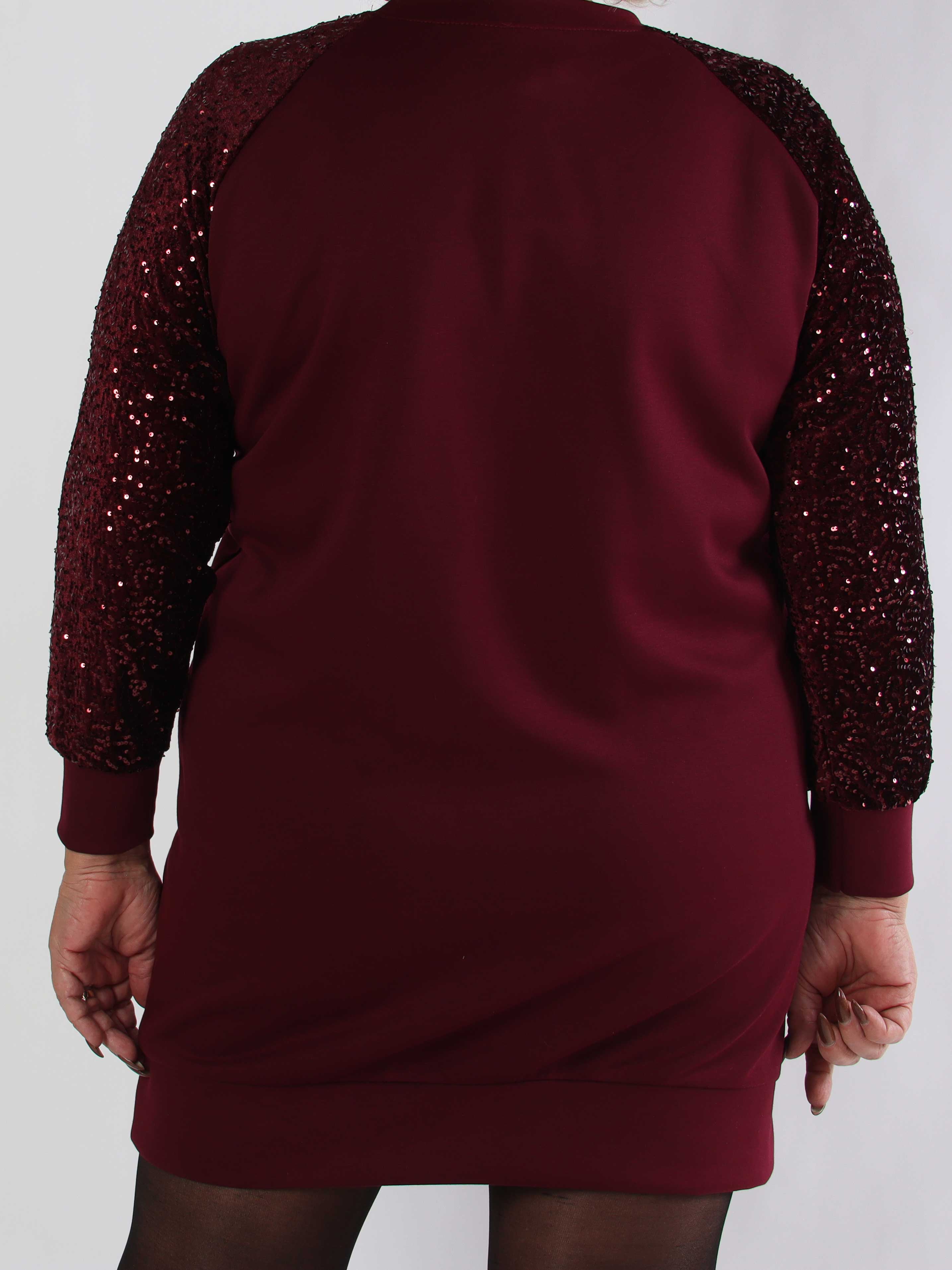 Parma - Plus size joggingklänning med paljettärmar
