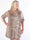 Penelope - Elastisk plus size-klänning i leopardmönster med gulddetaljer