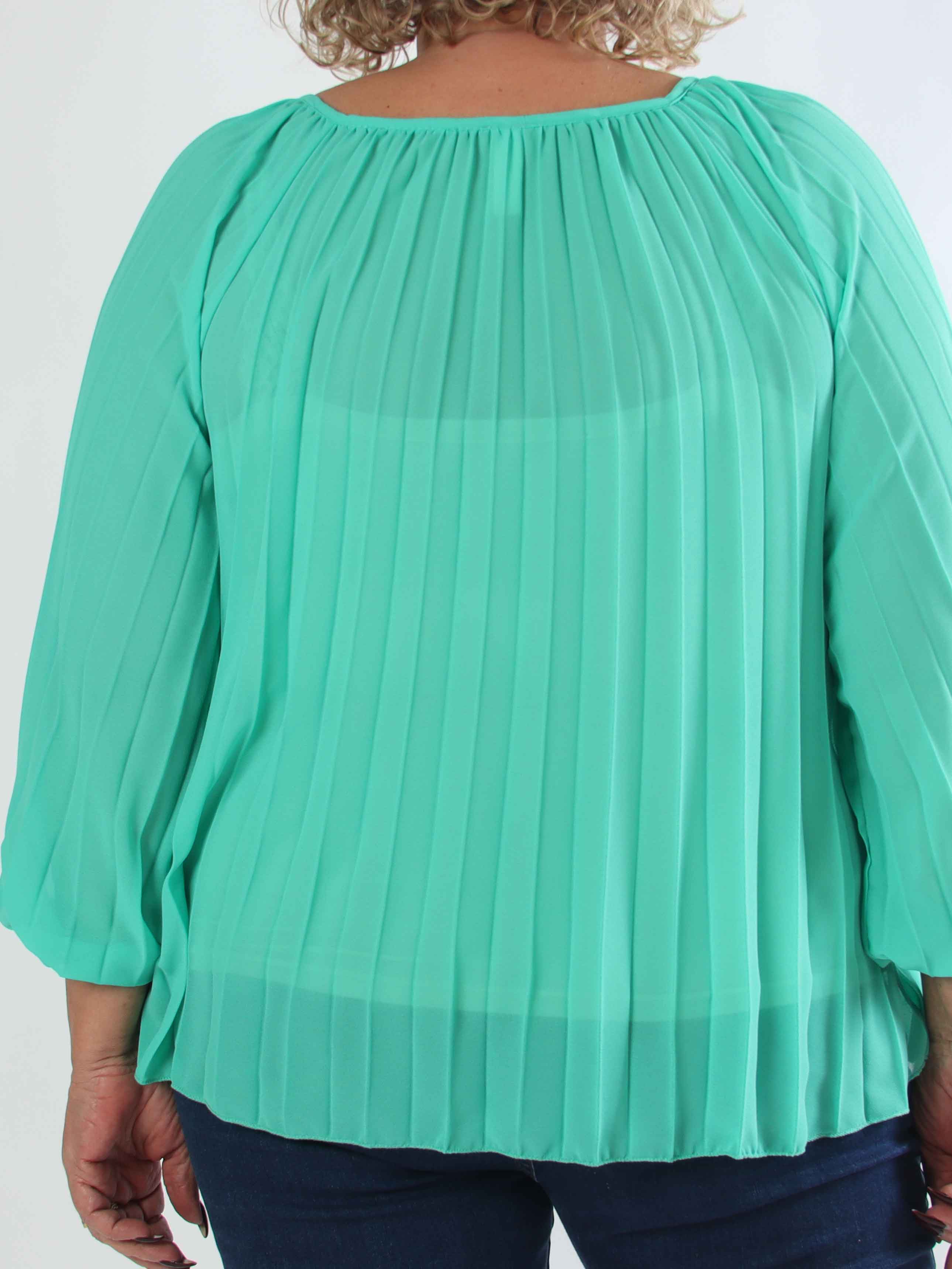 Philippa Shirt - Sød plisseret plus size tunika i semi-transparent chiffon