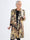 Rosa Gold Flower - Elastisk plus size cardigan med tryck