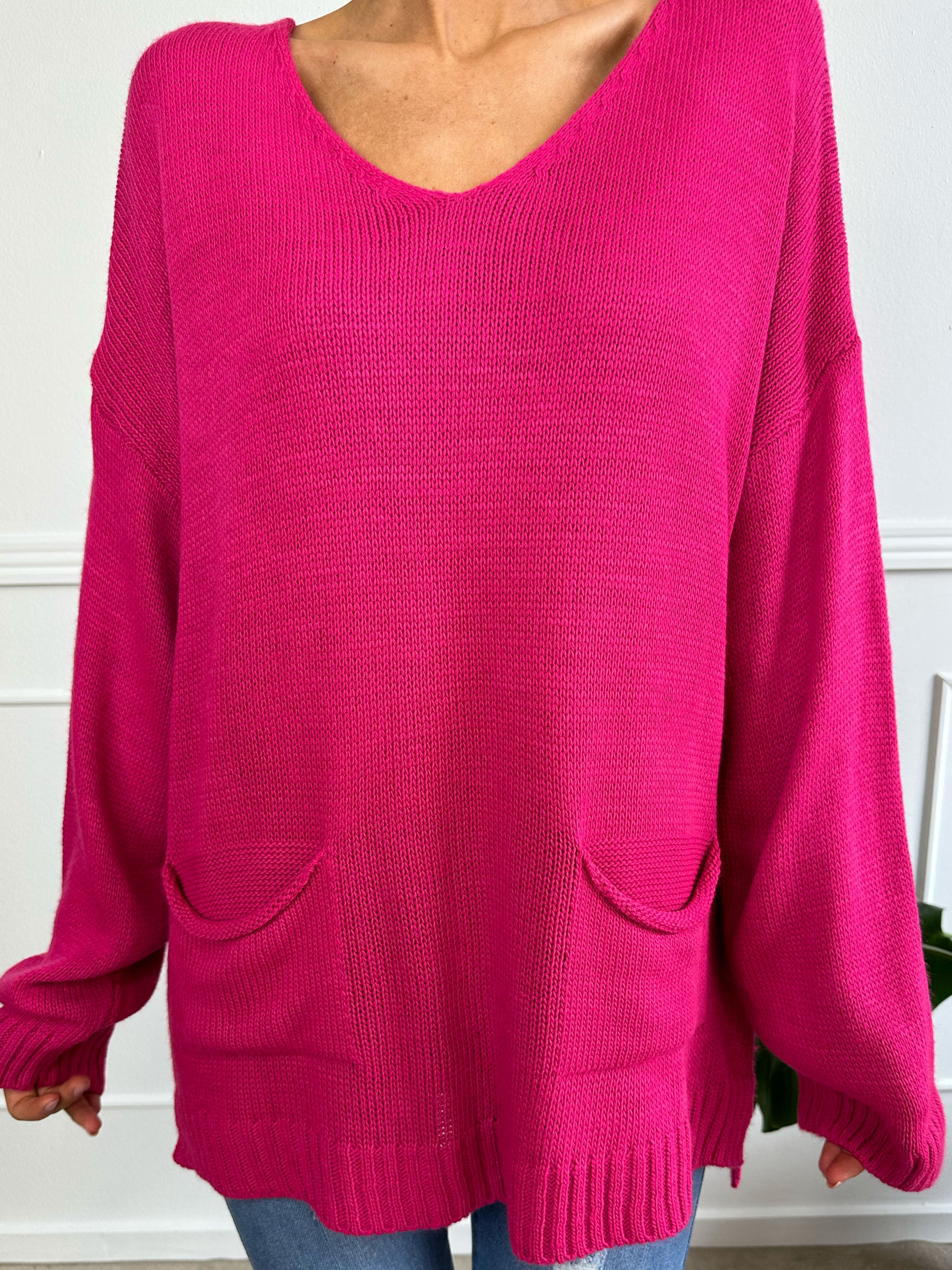 Shaima - Simpel oversized tröja med fickor