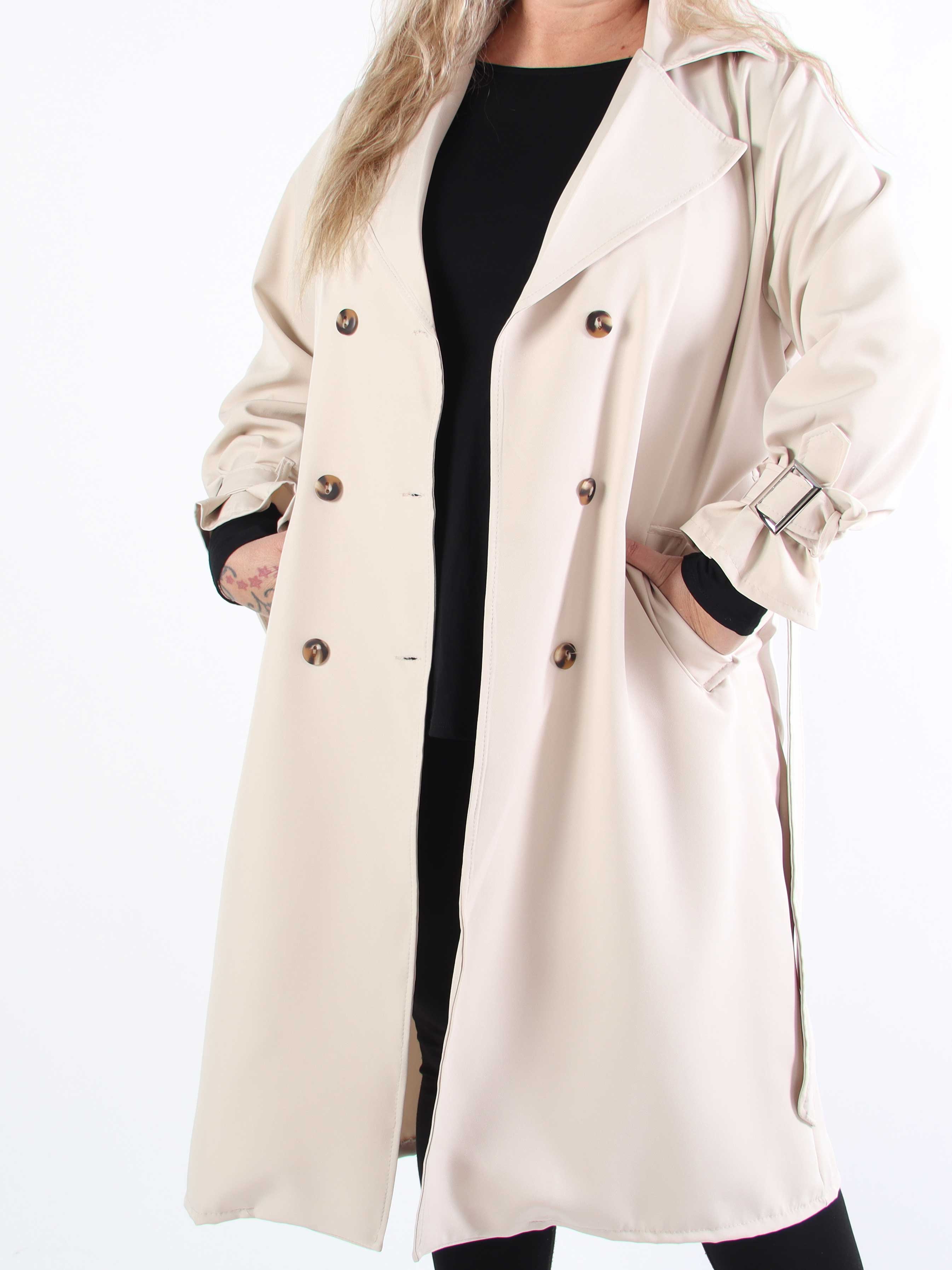 Sharpay - Lätt trenchcoat i plusstorlek med knytband