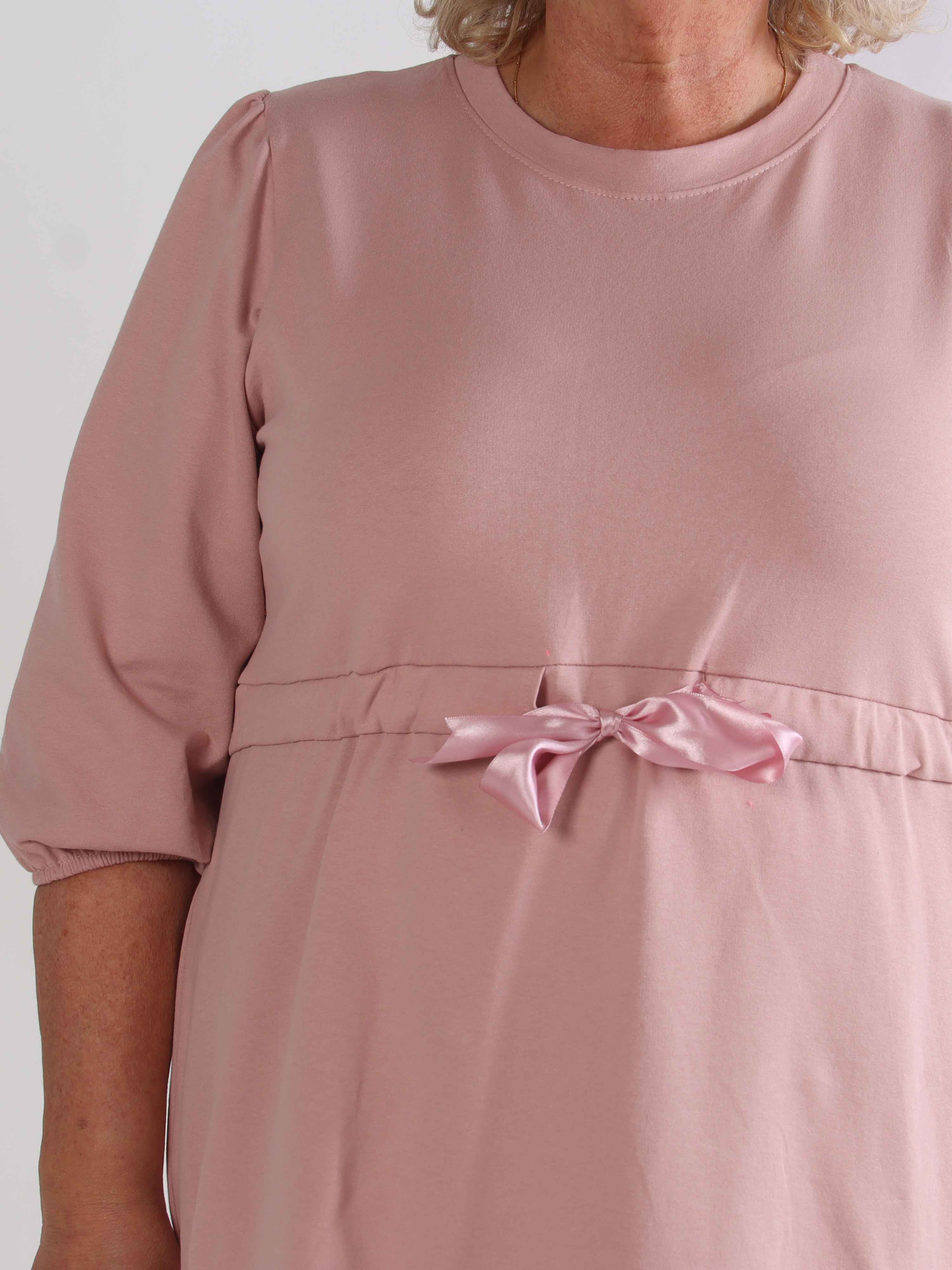 Skyler - Plus size joggingkjole i bomuld med bånd i taljen