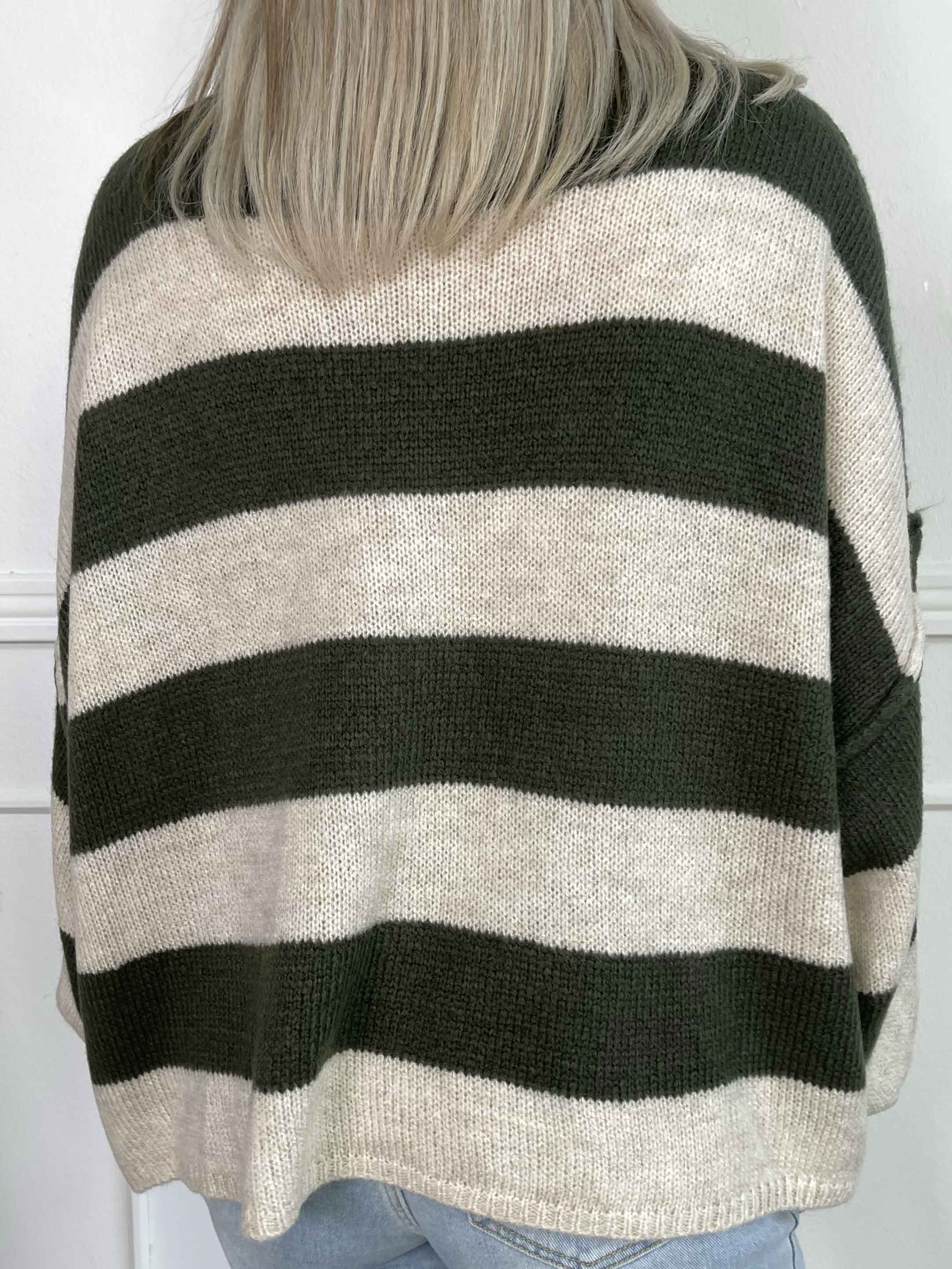 Stacia - Stickad blus med breda ränder