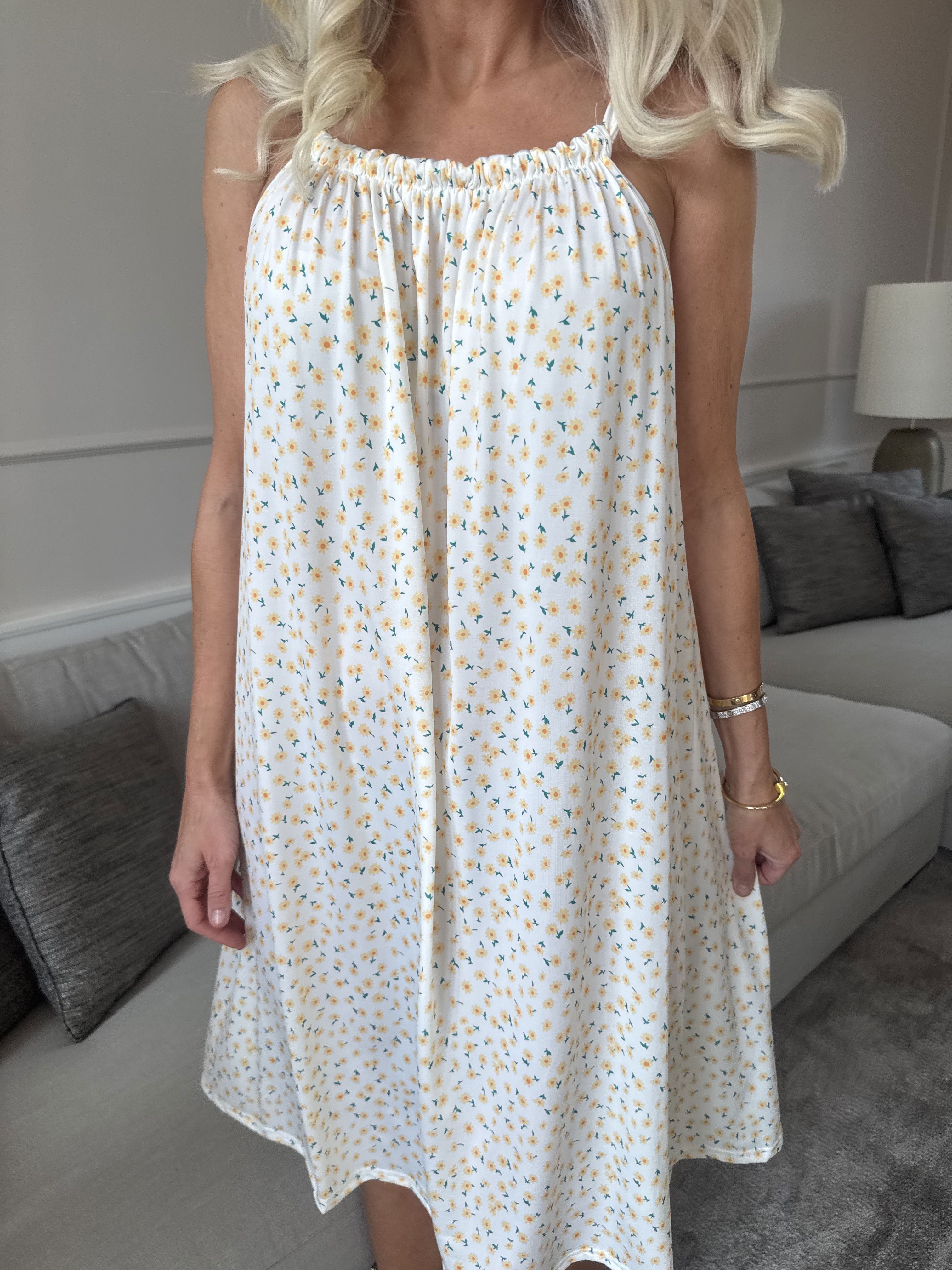 SunLove Small Flower - Klänning med elastiskt band och blommigt tryck