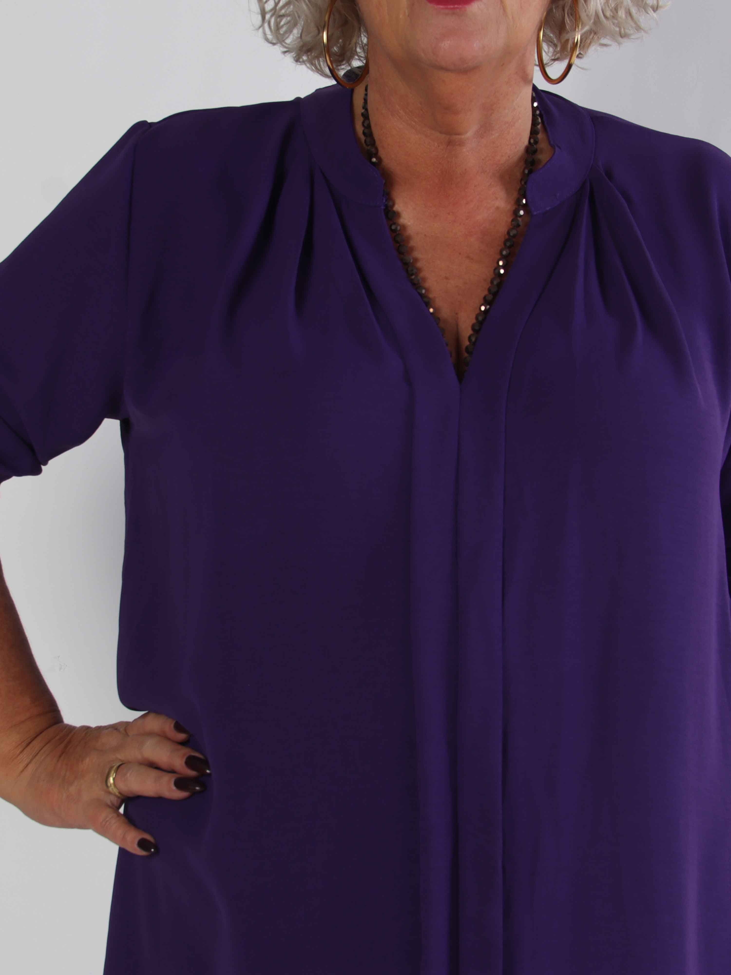 Teresa - Plus size tunika med uppvikta ärmar