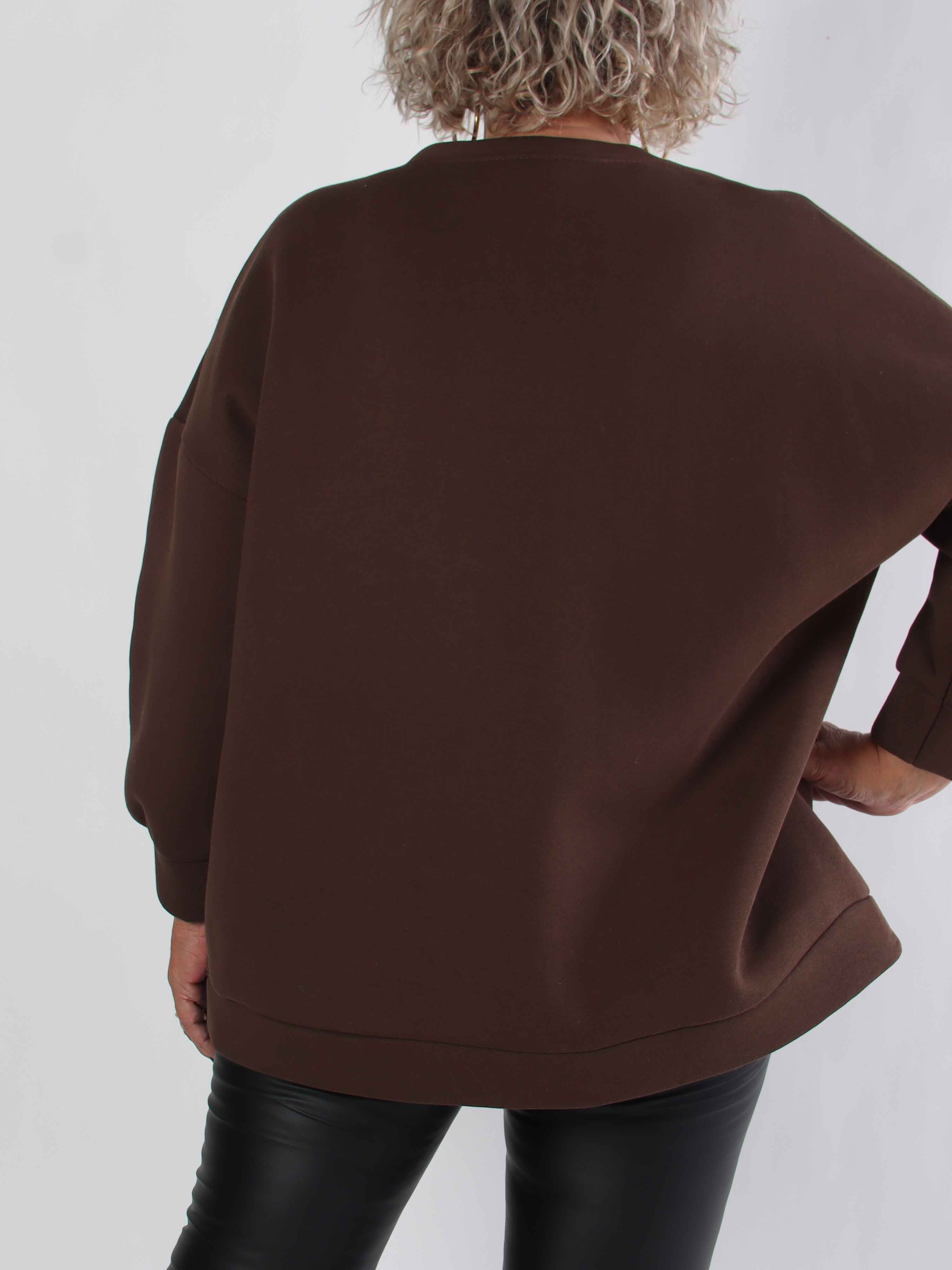 Thalassa - Plus size sweatshirt i bomull med stor velourrosett