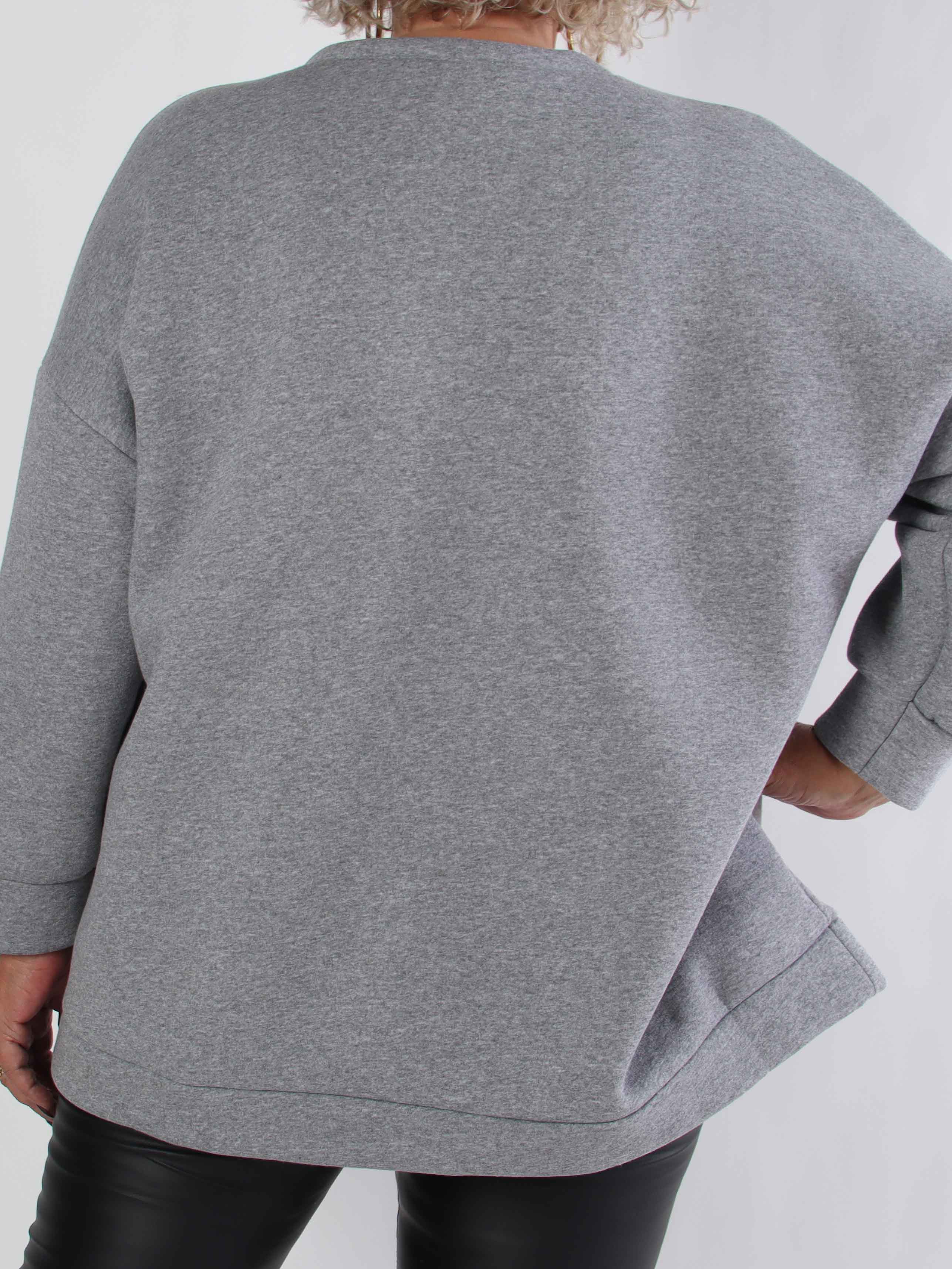 Thalassa - Plus size sweatshirt i bomull med stor velourrosett