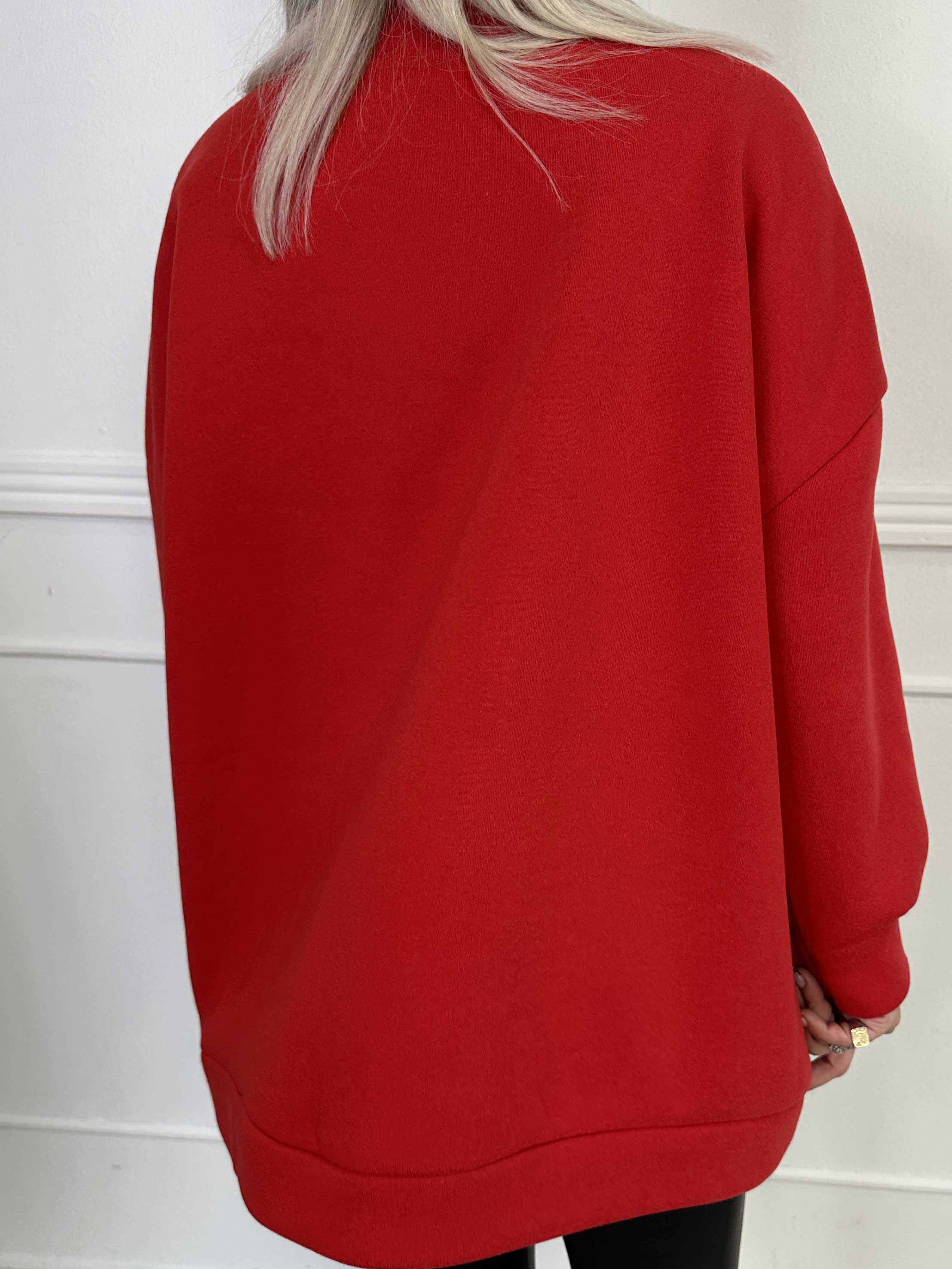 Thalassa - Oversized sweatshirt i bomull med stor velourrosett