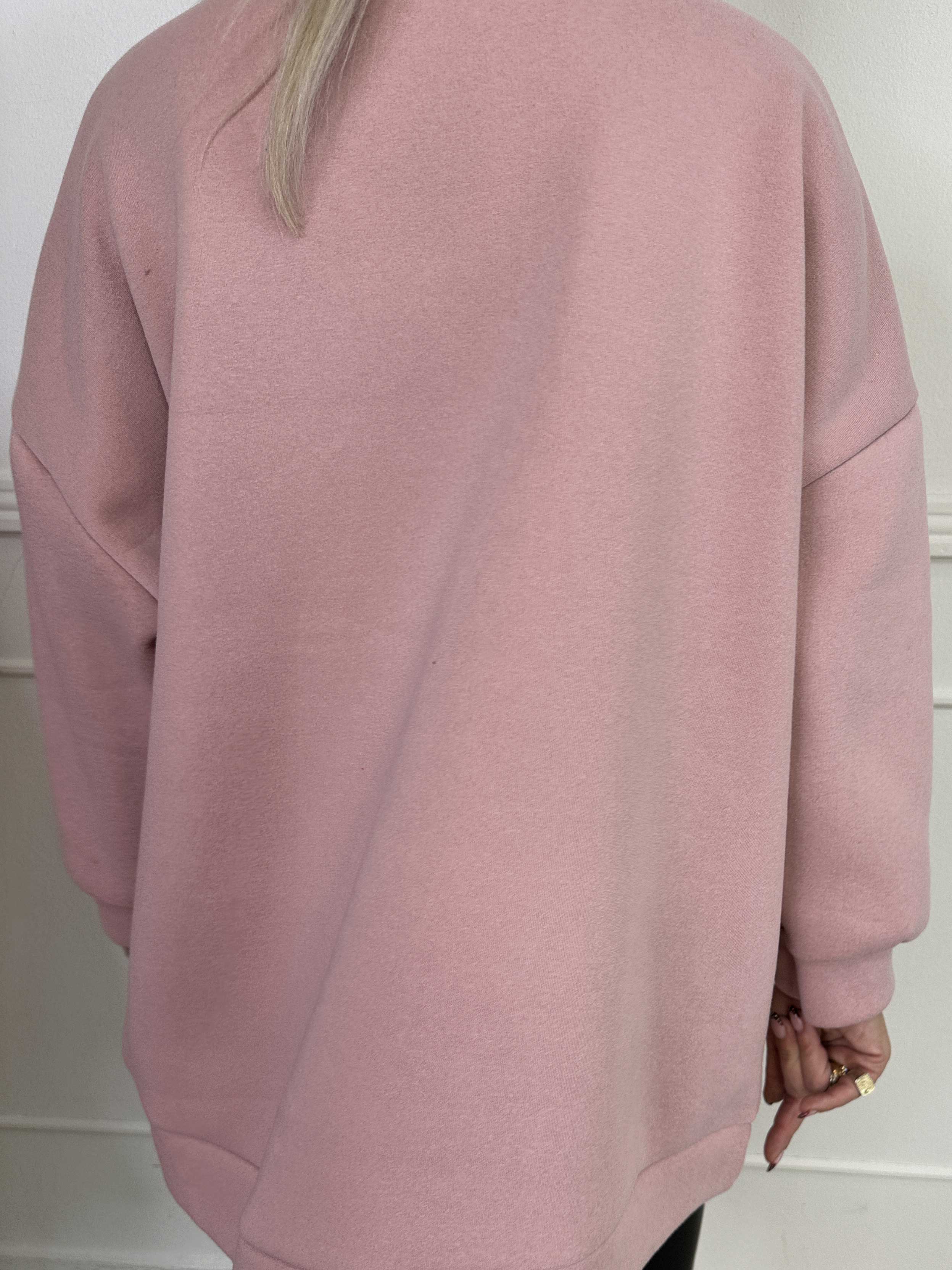 Thalassa - Oversized sweatshirt i bomull med stor velourrosett