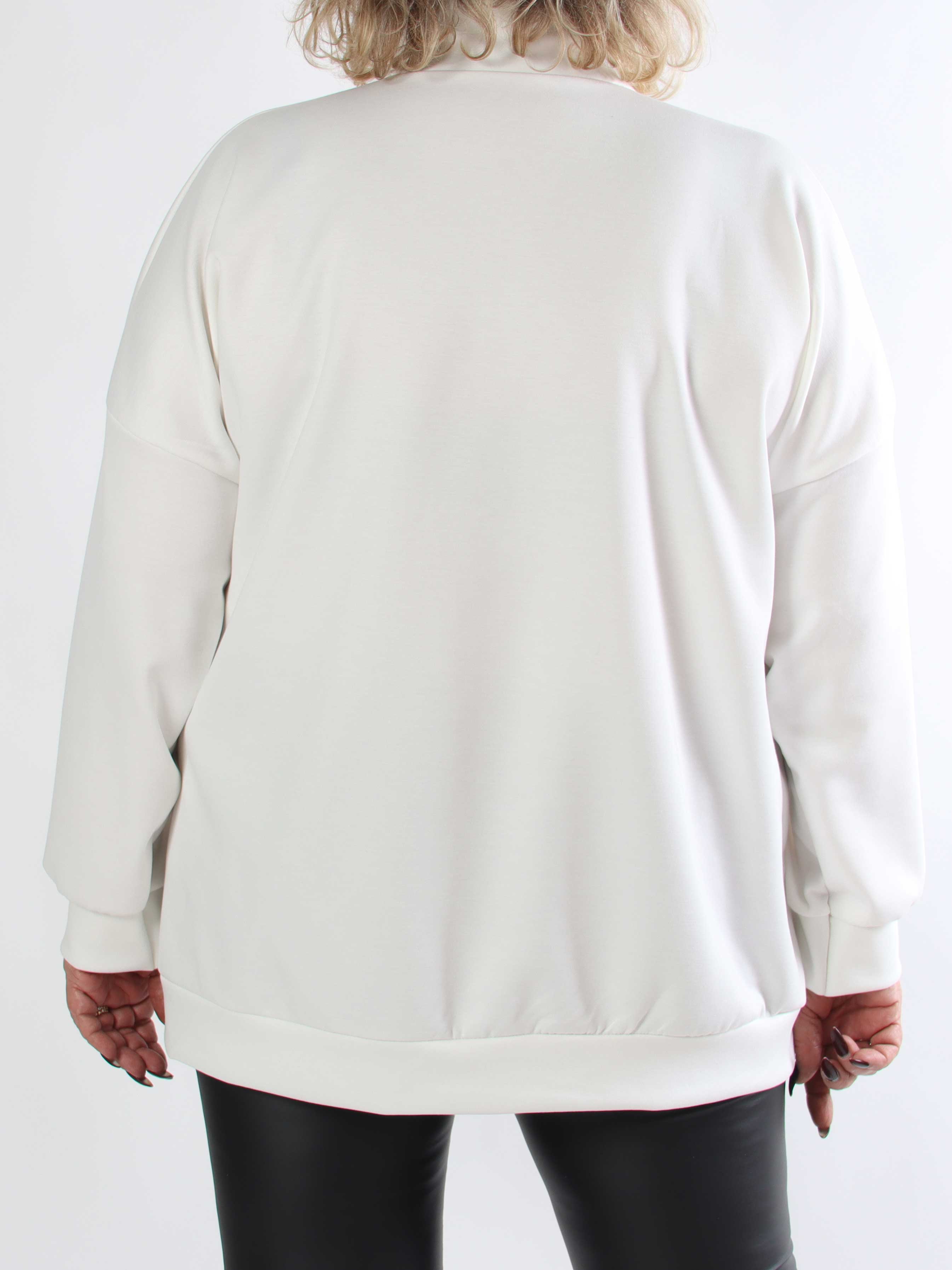 Tracy - Plus size s weatshirt med lynlås og NEW YORK detalje