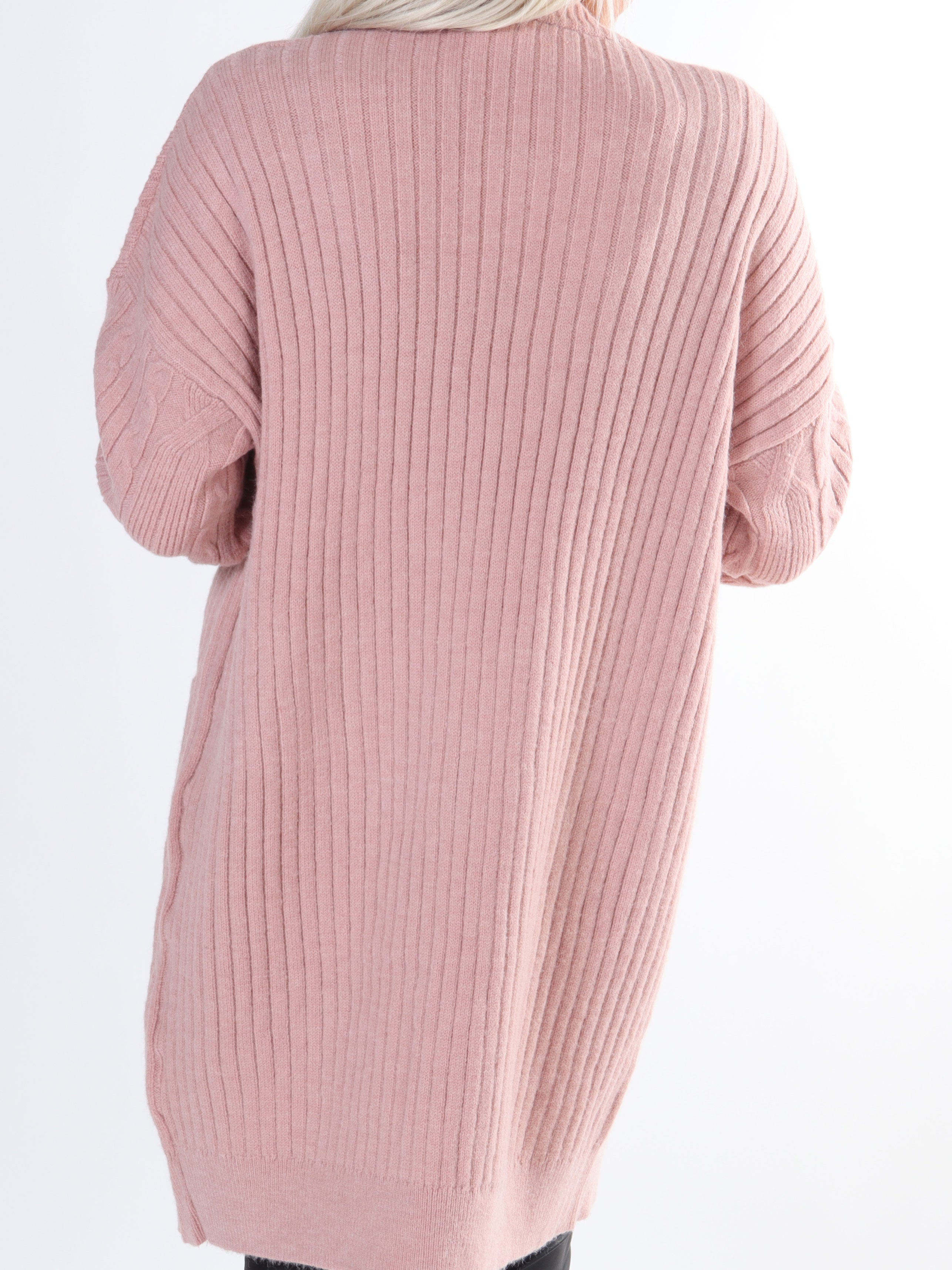 Valeria - Skön och tjock plus size stickad kofta med fickor