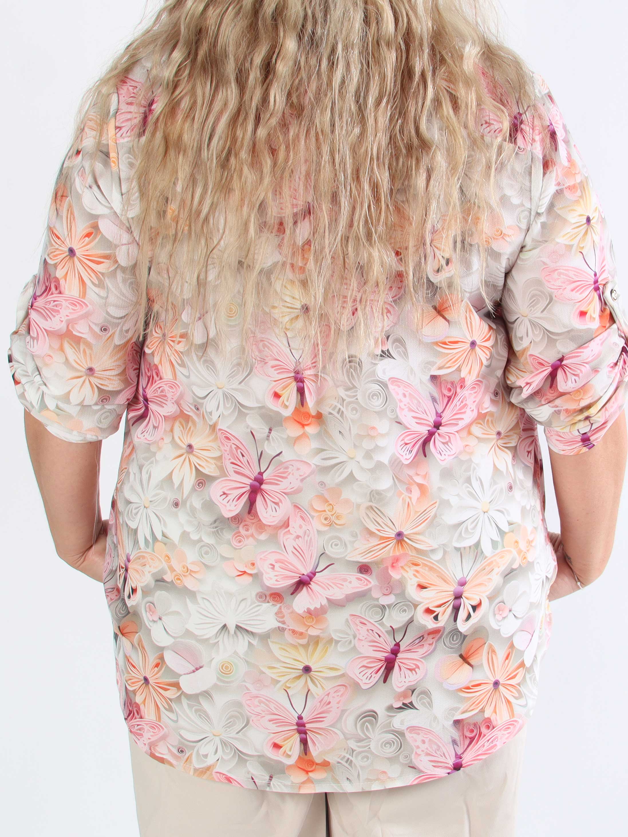 Vanesa Butterfly - Plus size tunika i viskos med fjärilsmönster
