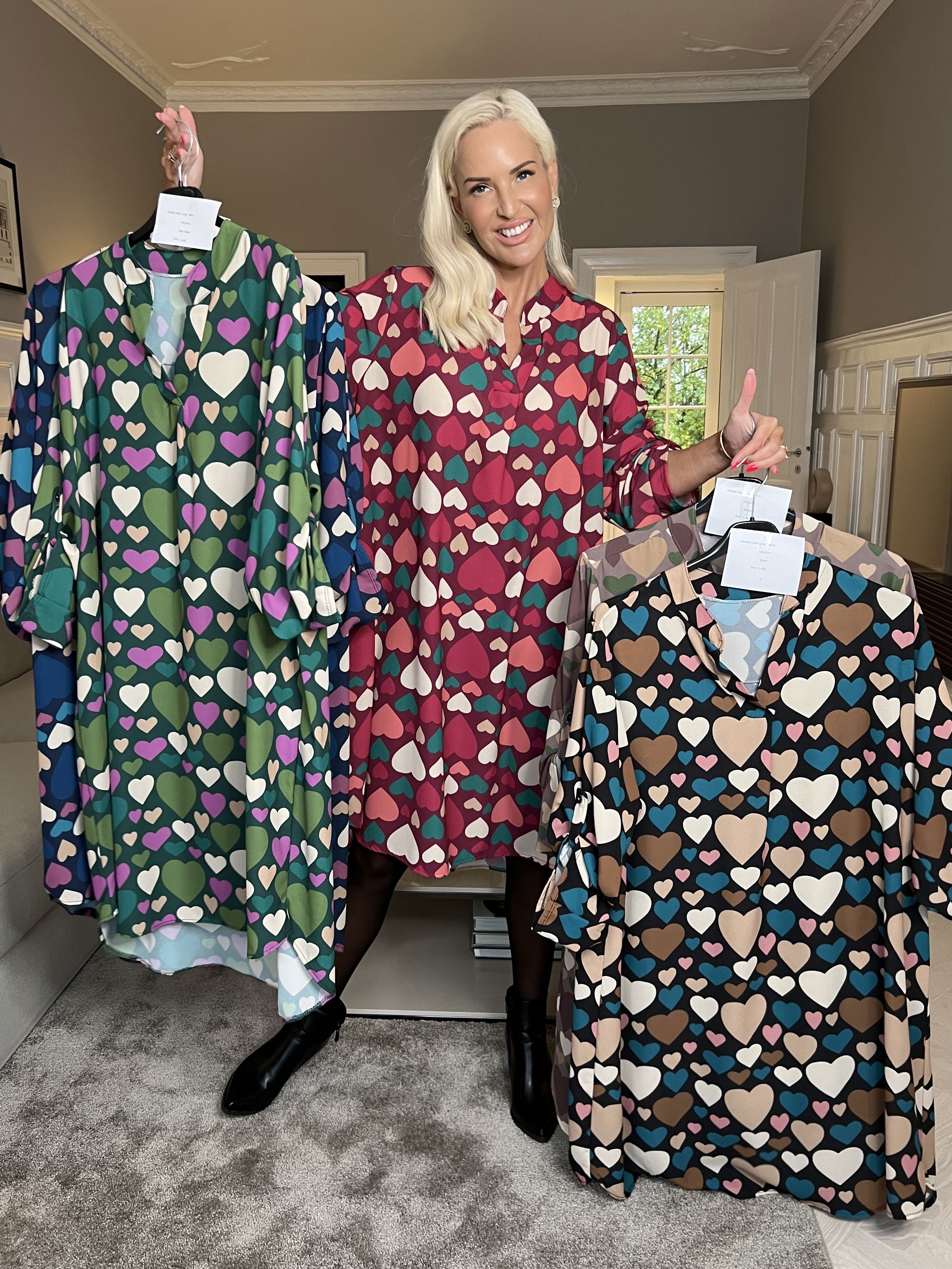 Vanesa Heart Long - Lätt och luftig klänning med hjärtmönster