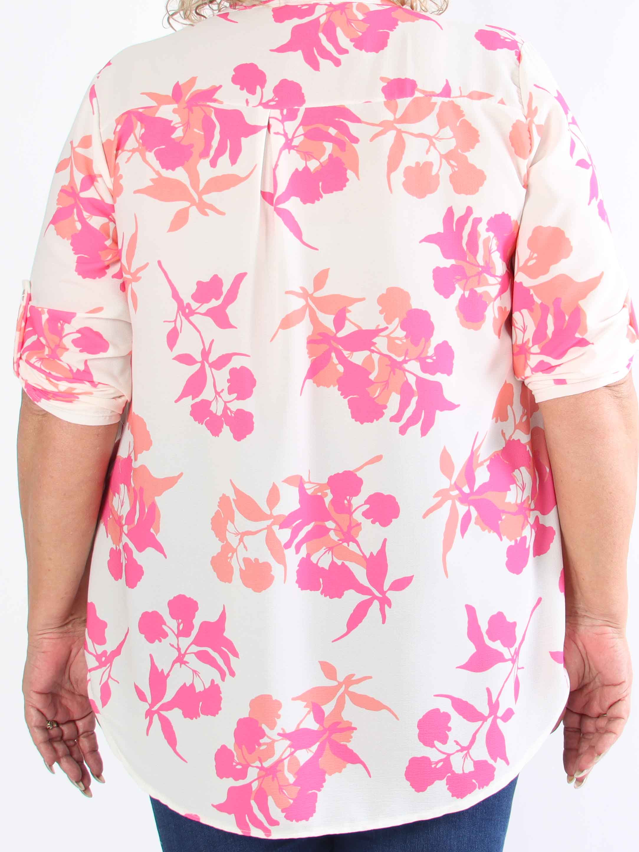 Vanesa Leaf - Lätt plus size-tunika i viskos med bladmotiv