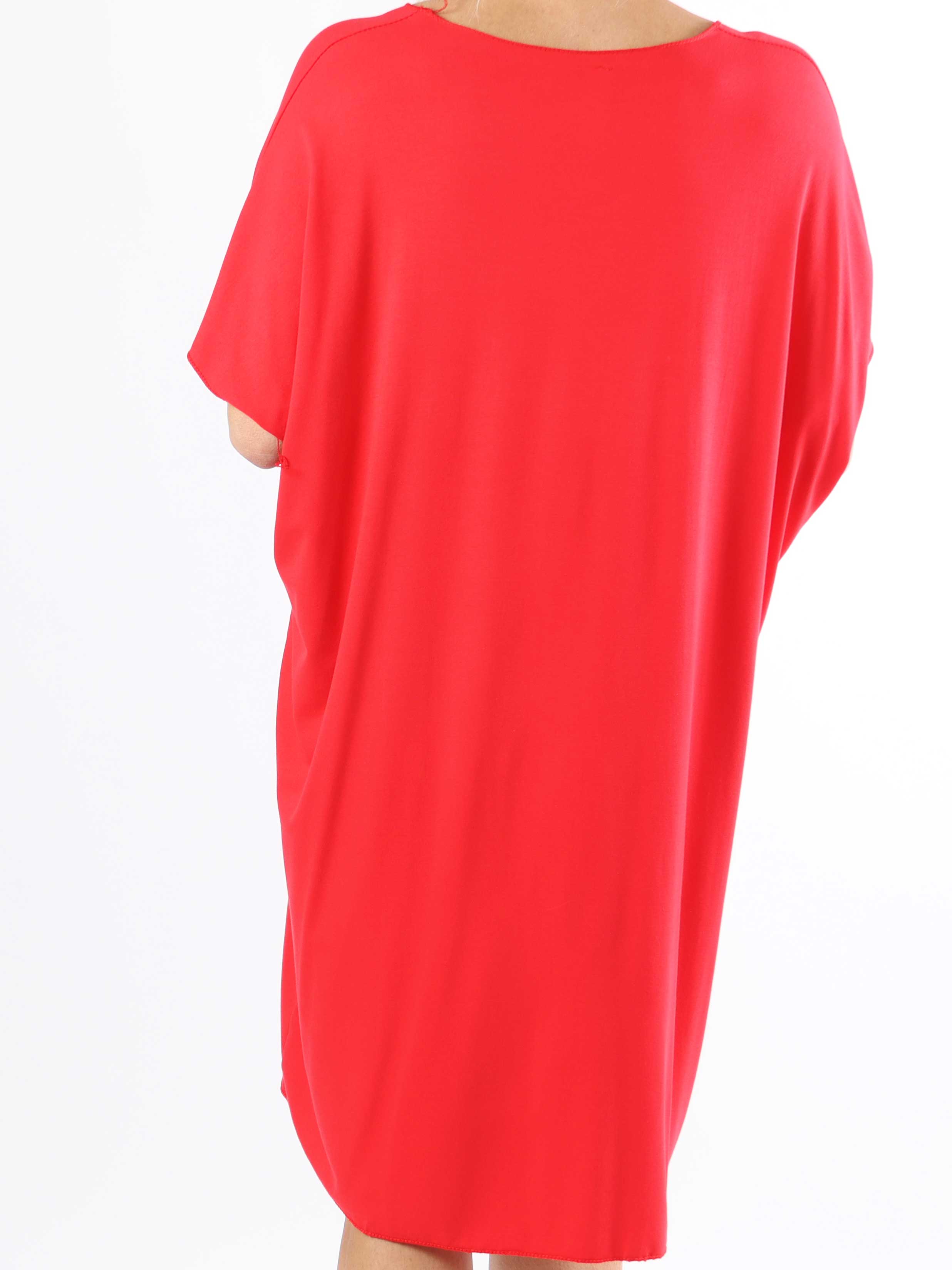 Vogue - Plus size t-shirt klänning i viskos med guldtryck