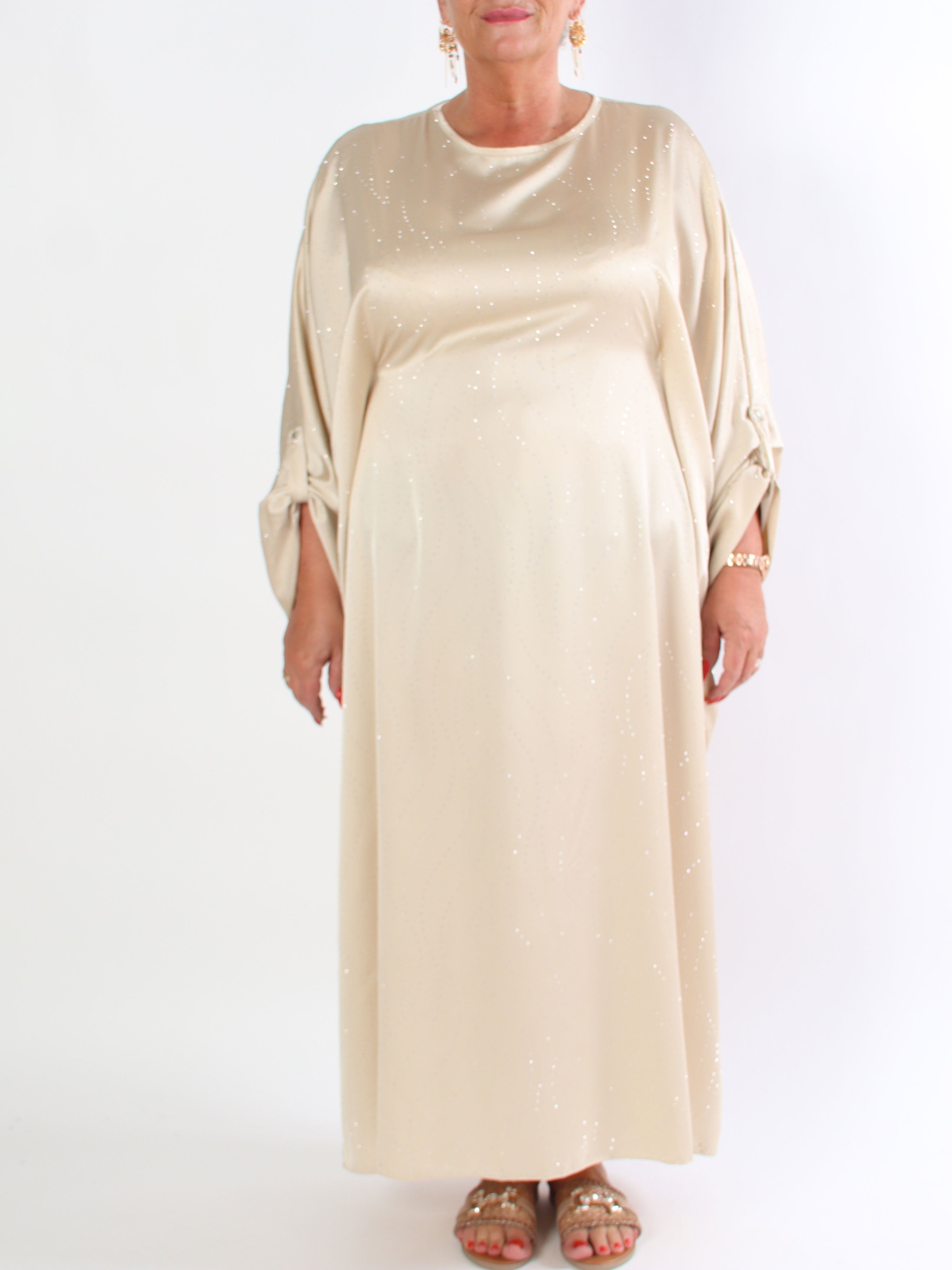 Winnie - Lång elegant plus size tunikaklänning med strass