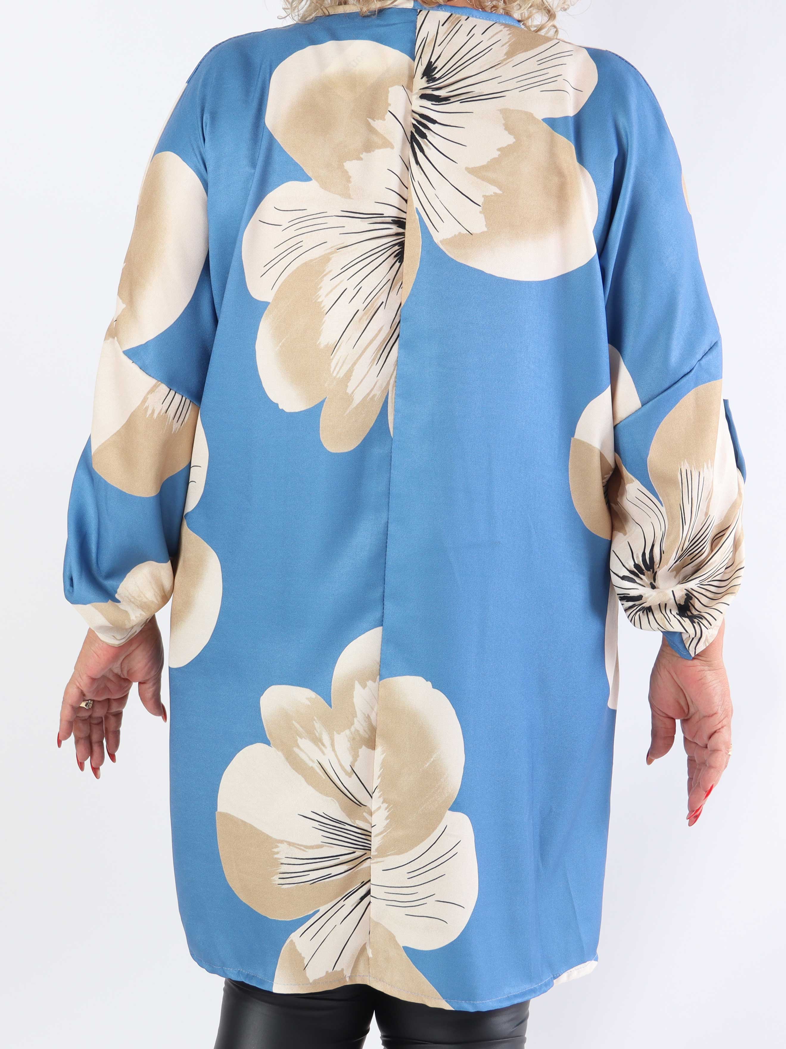 Aya L/S - Plus size-klänning i viskos med blommor