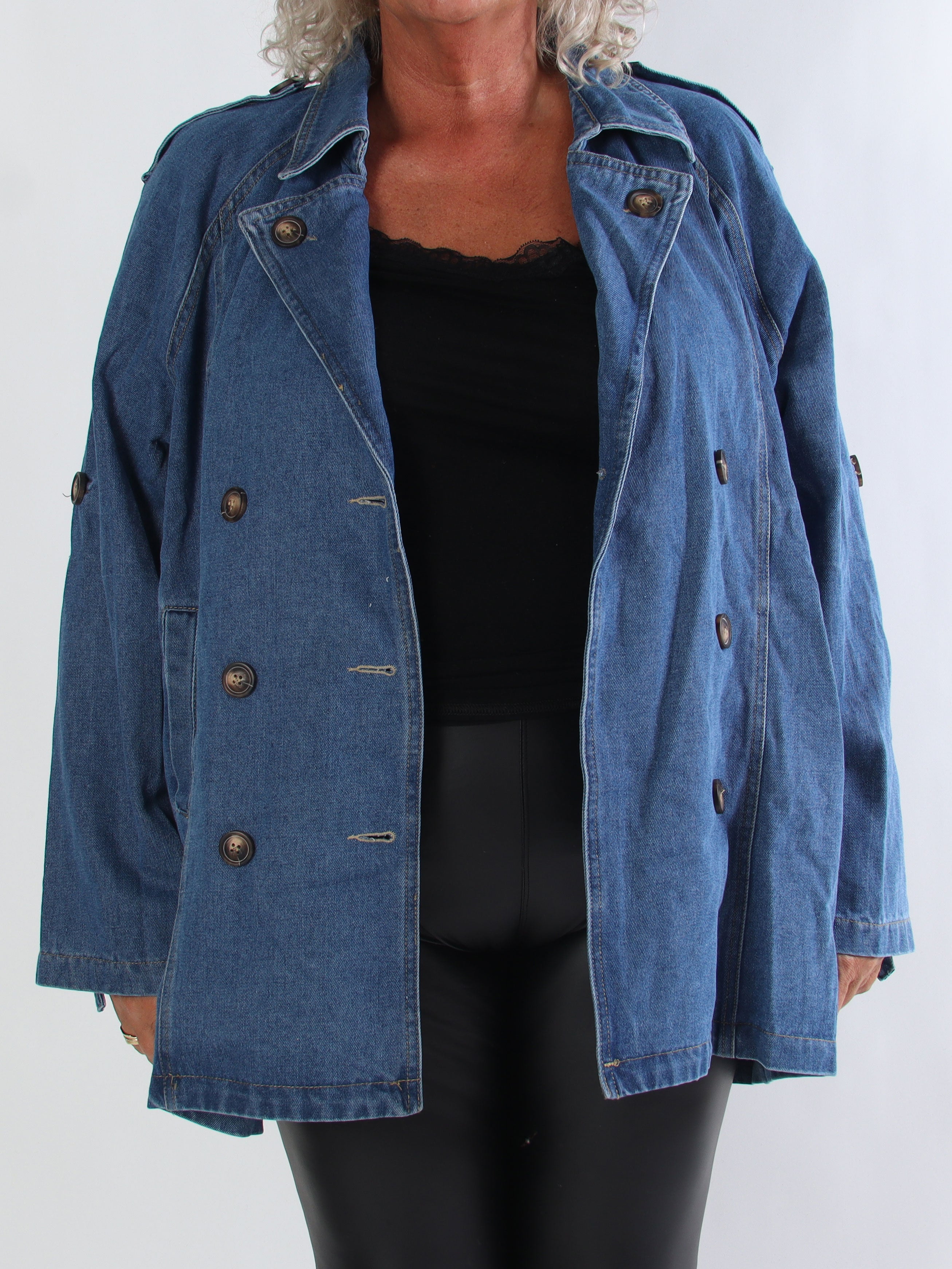Clarita - Kort kappa i denim