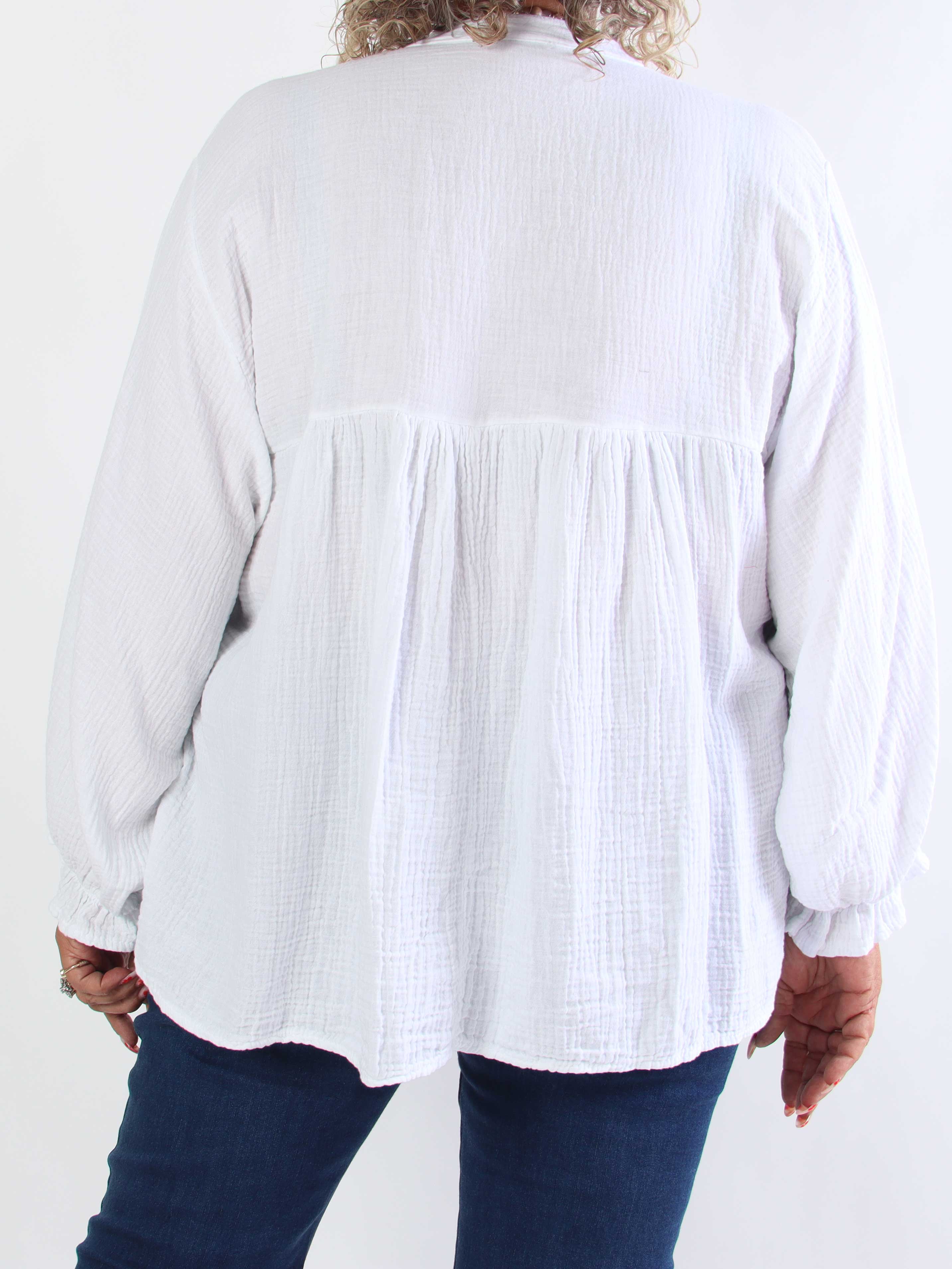 Diva Plain – Enfärgad plus size tunika i mjuk bomullsmuslin