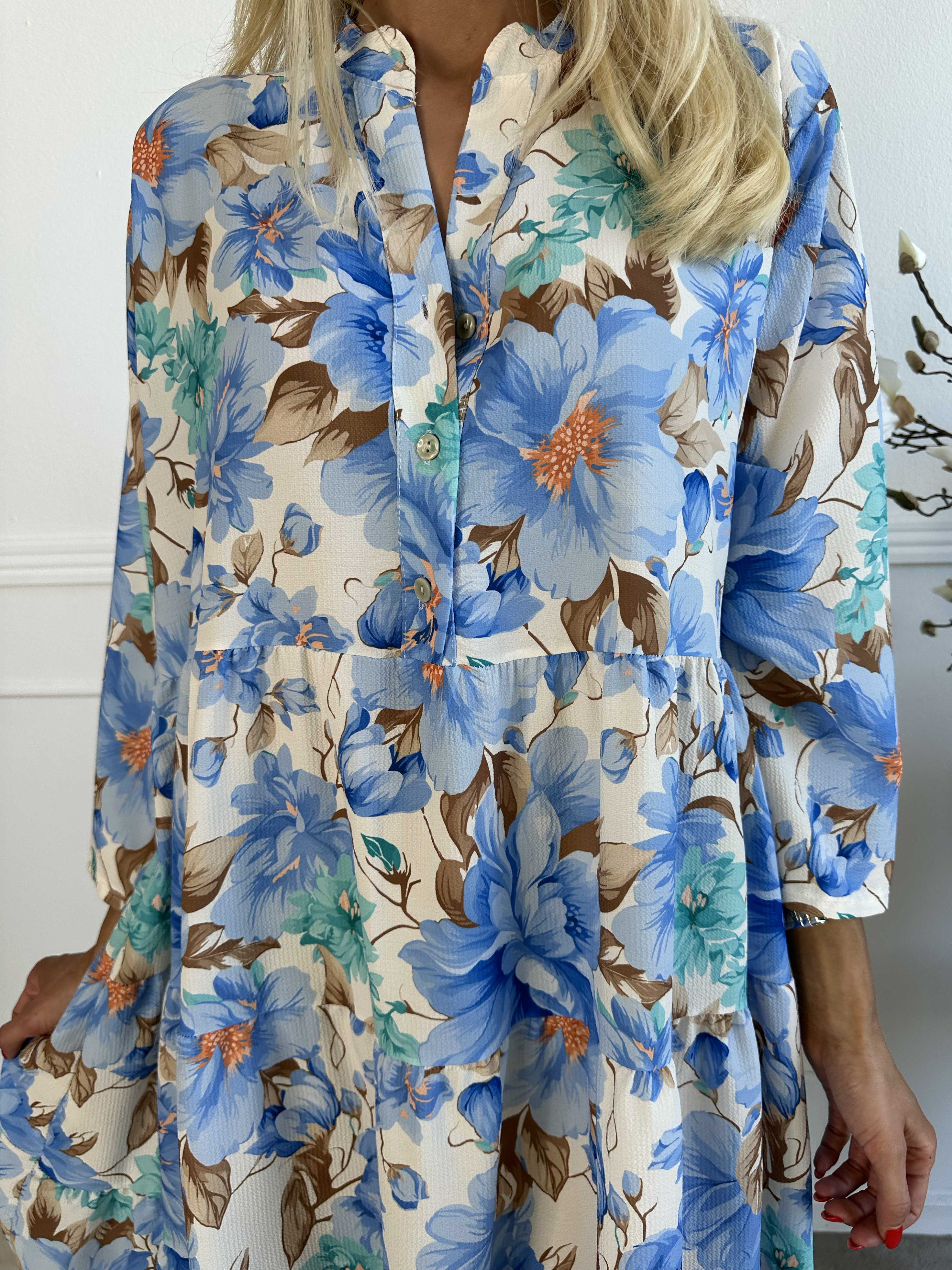 Flower Dress - Söt blommig klänning med lager-på-lager-look