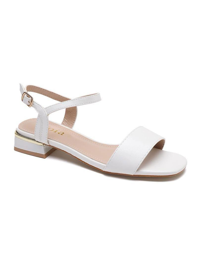 Leda - Fina sandaler med liten klack och gulddetalj