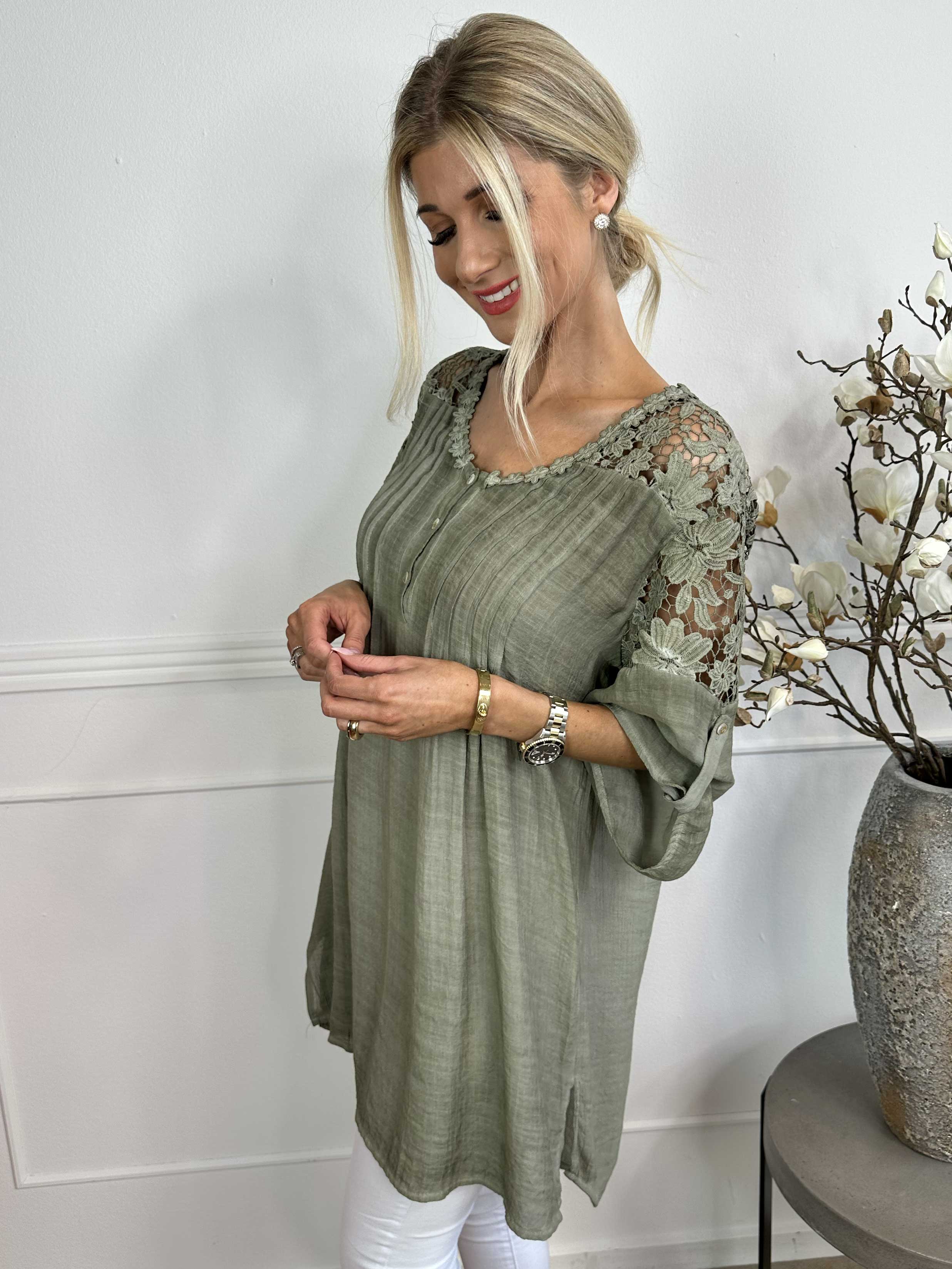Juliette - Tunika med broderier i bomullsblandning