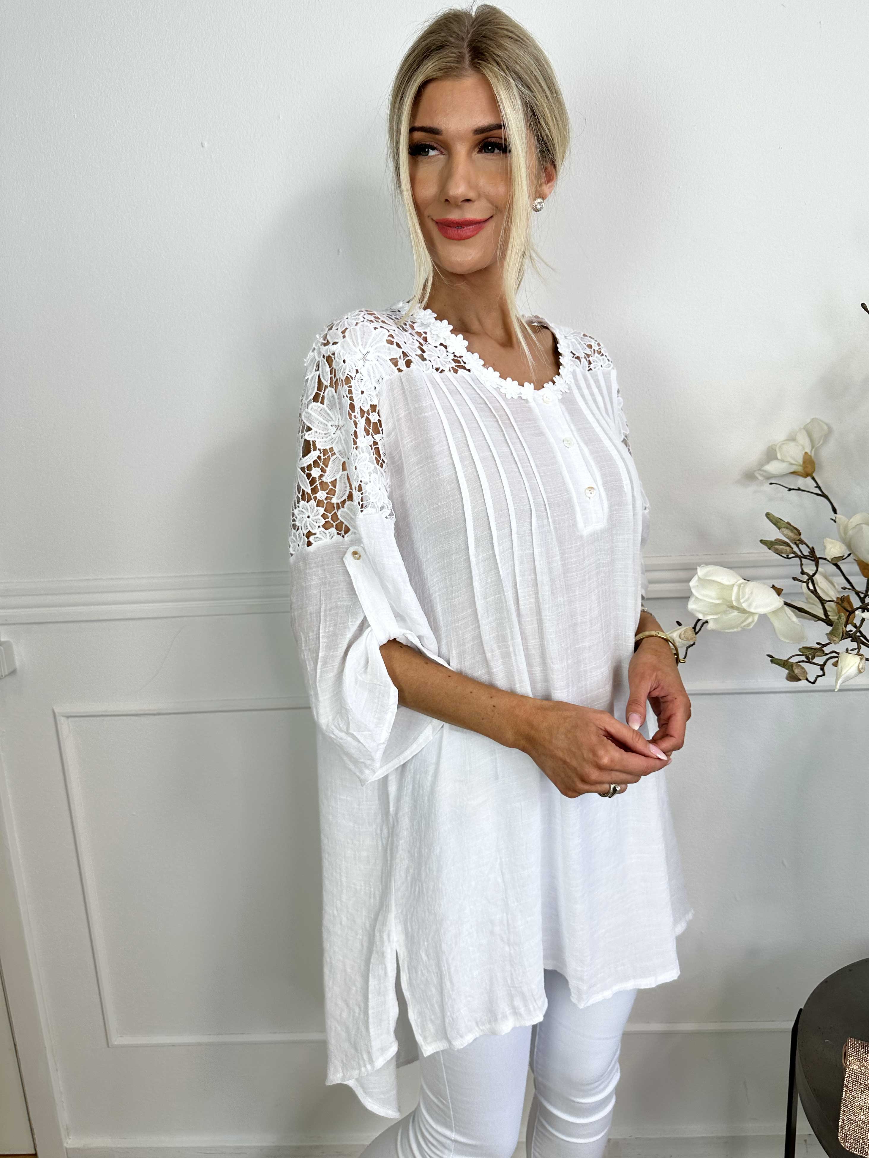 Juliette - Tunika med broderier i bomullsblandning