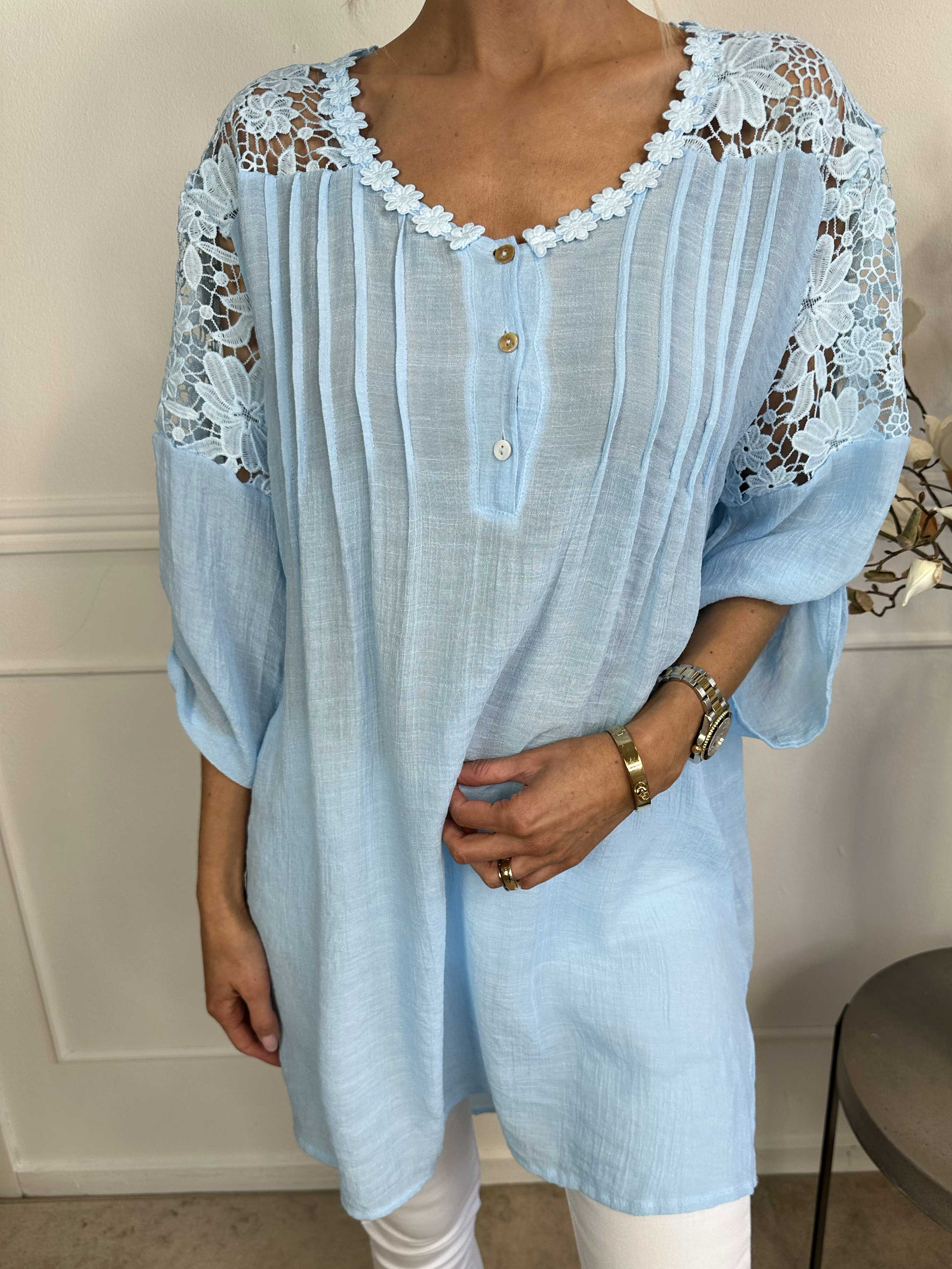 Juliette - Tunika med broderier i bomullsblandning