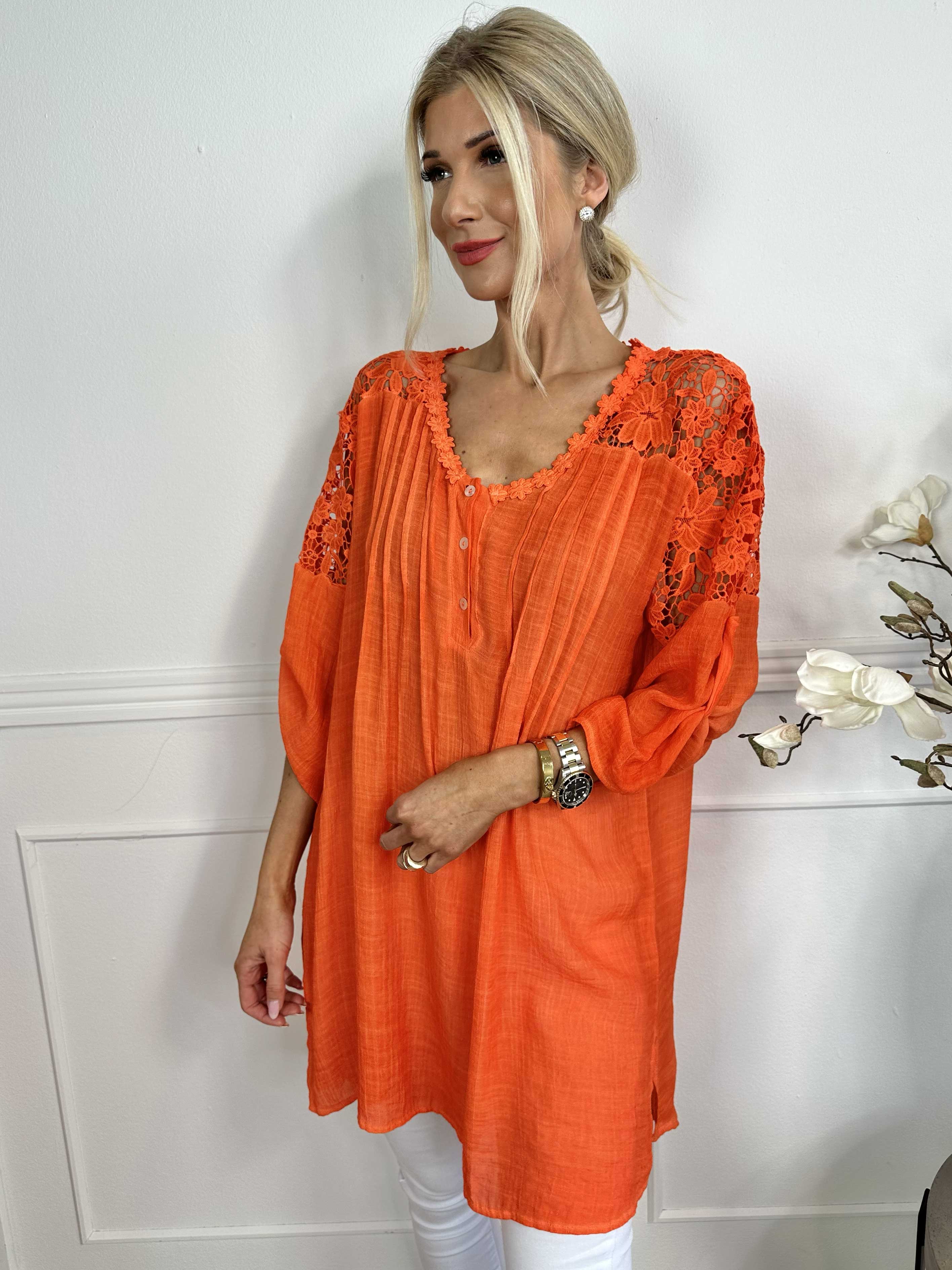 Juliette - Tunika med broderier i bomullsblandning