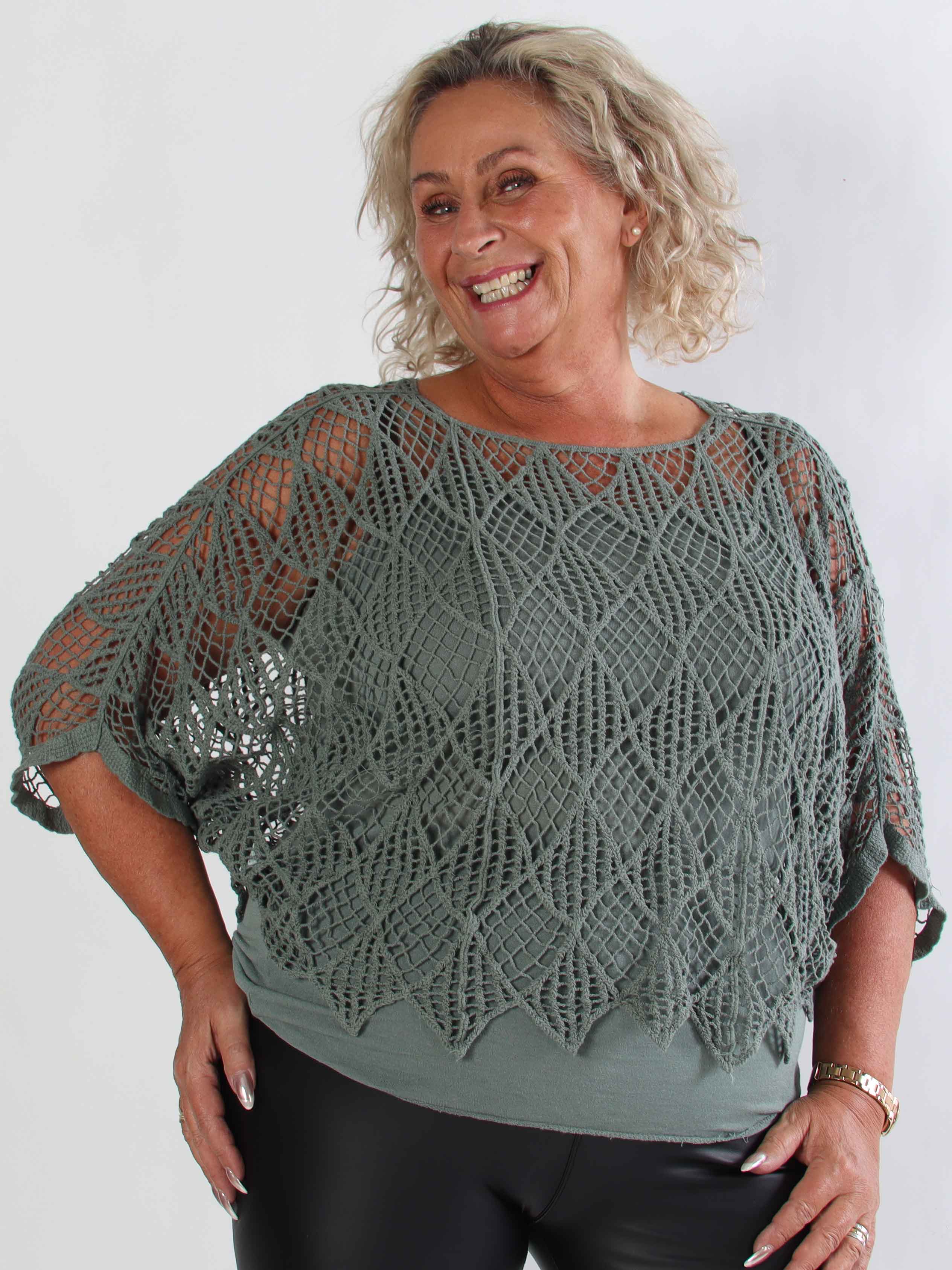 Kari - Virkad plus size tunika med topp i bomull