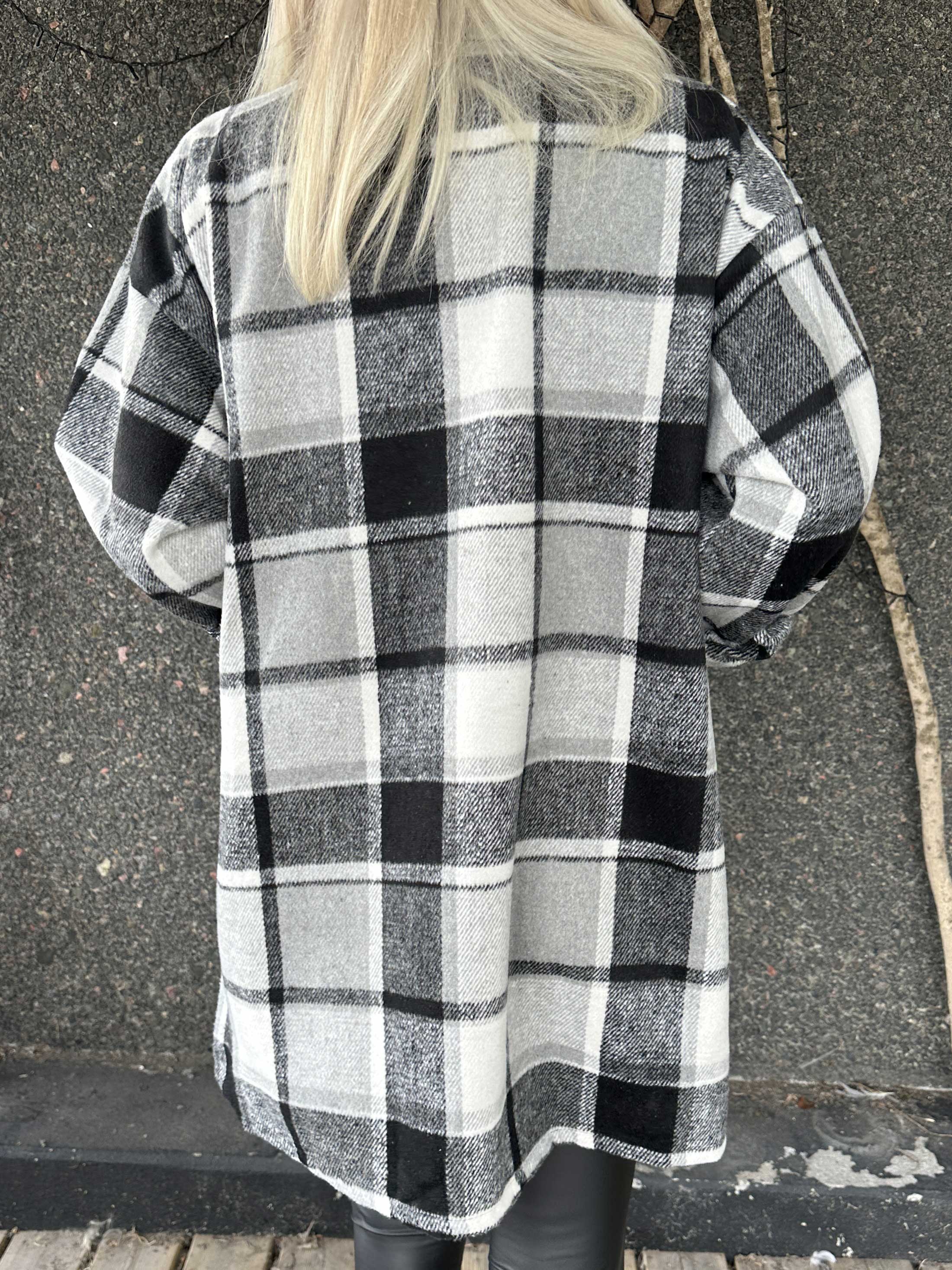 Lagos - Mjuk rutig skjortjacka i viskos