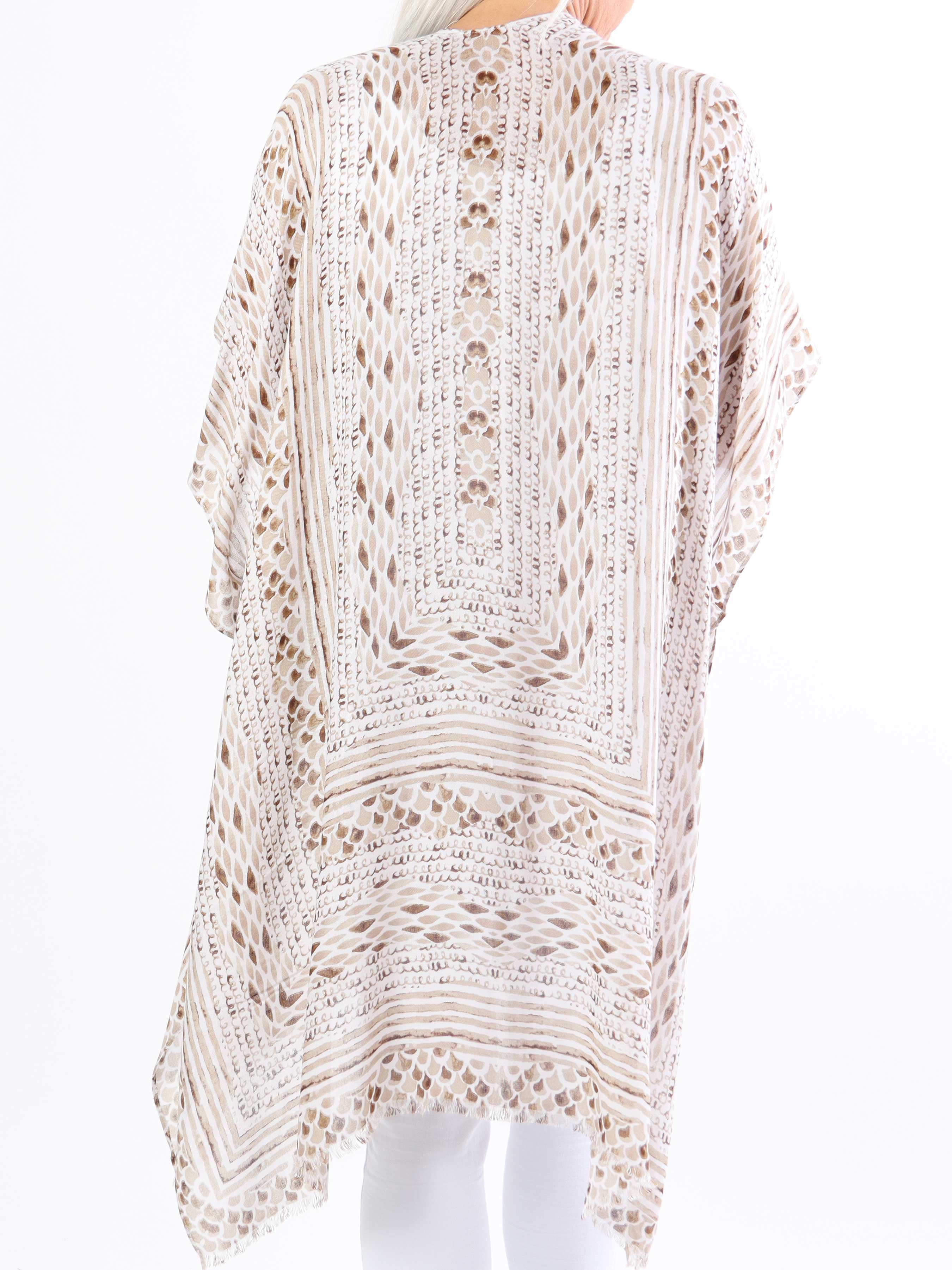 Alexandrine snake - Lätt och luftig plus size kimono i bomull
