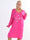Lucia - Plus size klänning i viskos med tryck av silverhjärtan och text