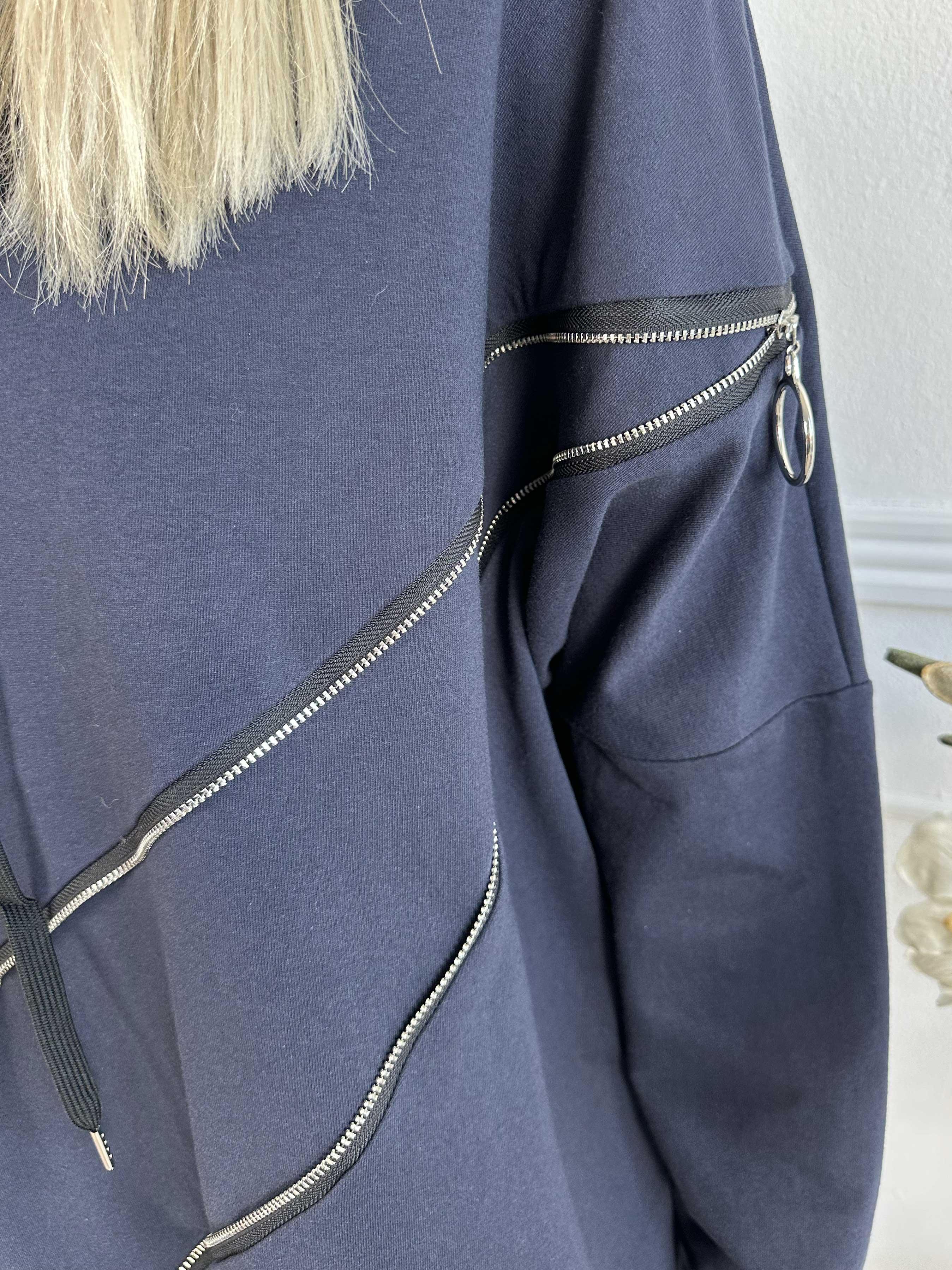 Merah - Hoodie med dragkedja