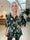 Pamela Gold Flower Shirt - Söt tunika med smock och volanger