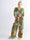 Pams Multi Leaf Jumpsuit - Jumpsuit med resår och bladmönster i stora storlekar