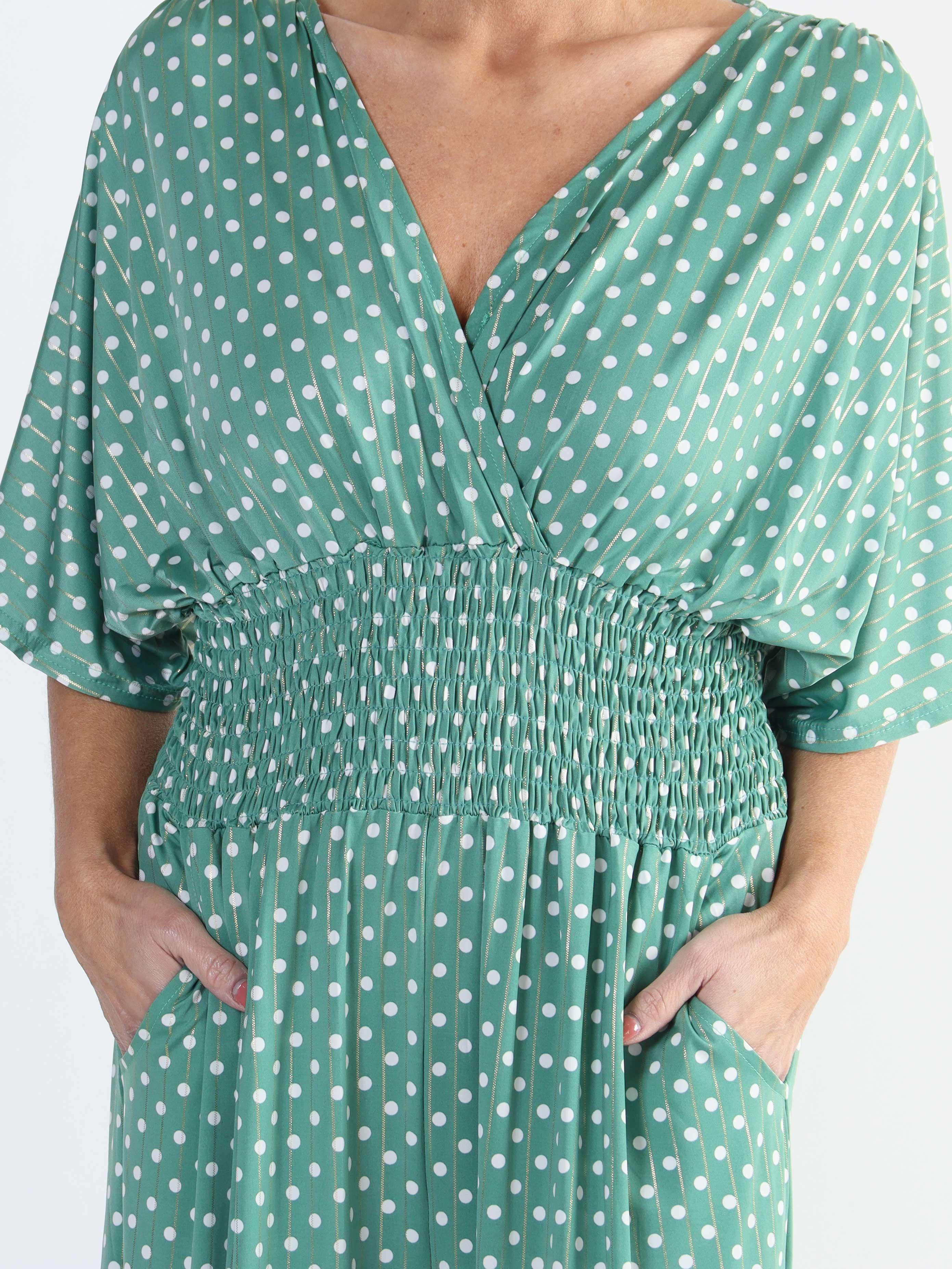 Pams Dot Jumpsuit - Jumpsuit med resår och prickar i stora storlekar