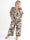 Pams Gold Leaf Jumpsuit - Plus size buksedragt med blad mønster og guld dutter