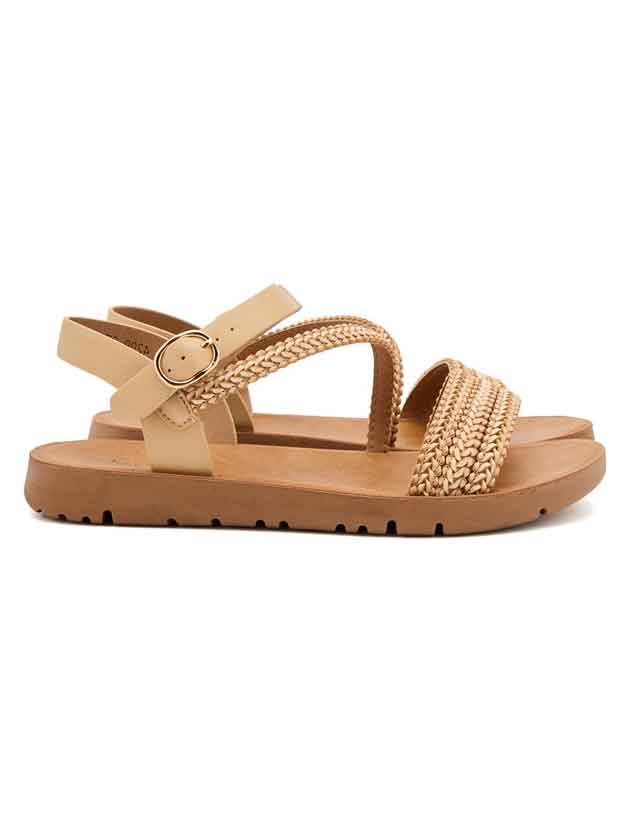 Patty - Sandaler med flettet remme og sølv spænde
