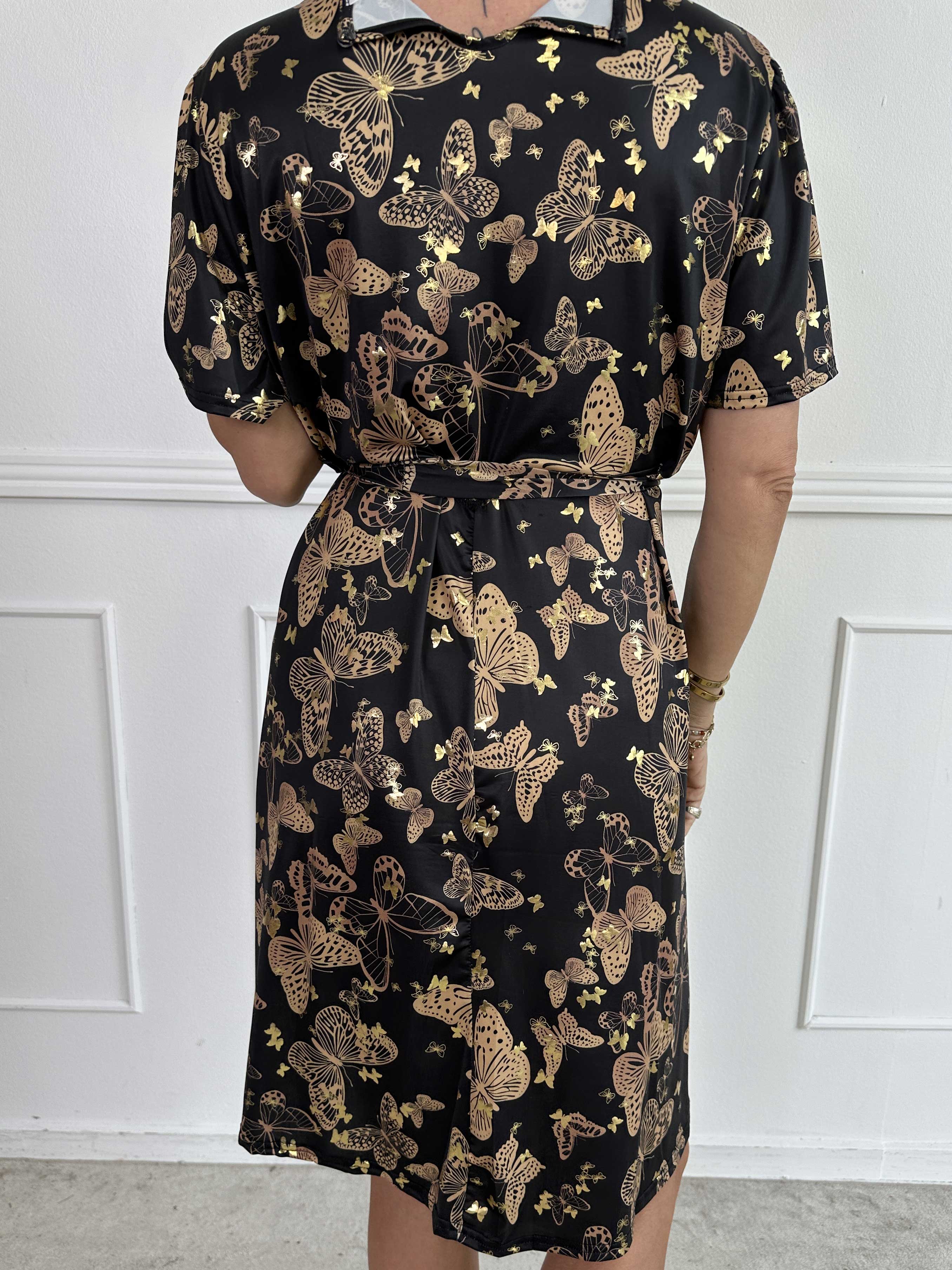 Sansa Butterfly Short - Elastisk kjole med sommerfugleprint