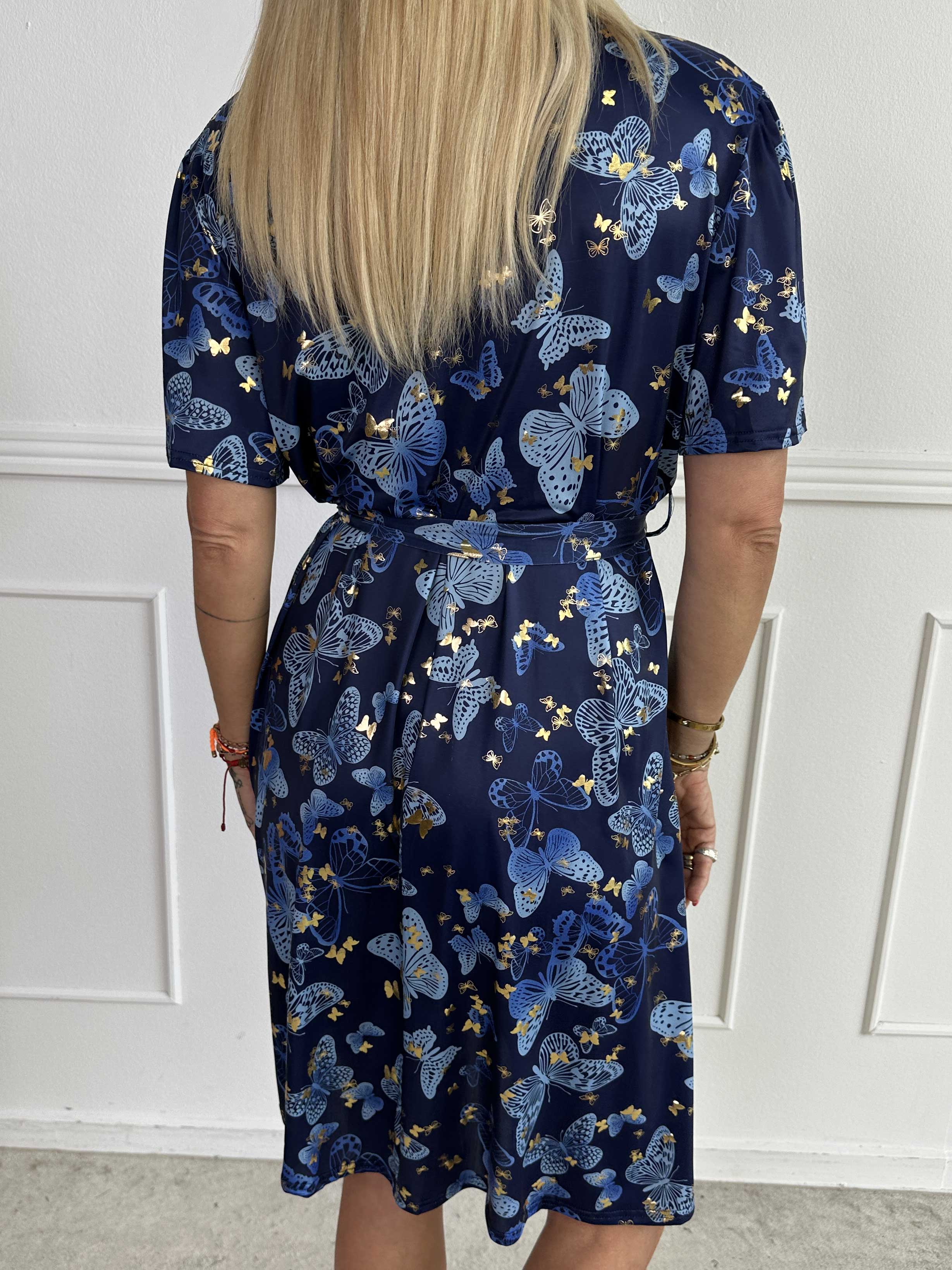 Sansa Butterfly Short - Elastisk kjole med sommerfugleprint