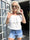 Cassie - Jeansshorts med hög midja och mockakant - Blue