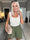 Yvonne - Enkla lösa shorts med veck - Army