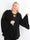 Joline - Svart stickad blus med spetsiga axlar