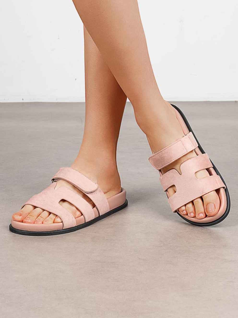 Bonita - Sandal med remme i ruskindslook