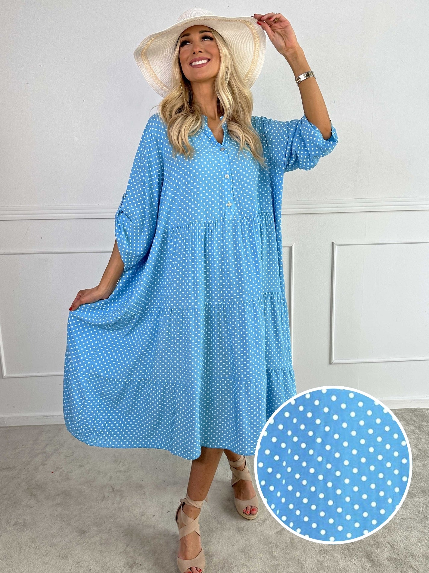 Dotti - Klänning med lager på lager-look i viskos