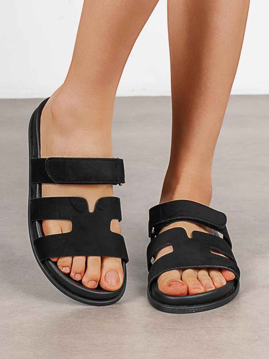 Bonita - Sandal med remme i ruskindslook