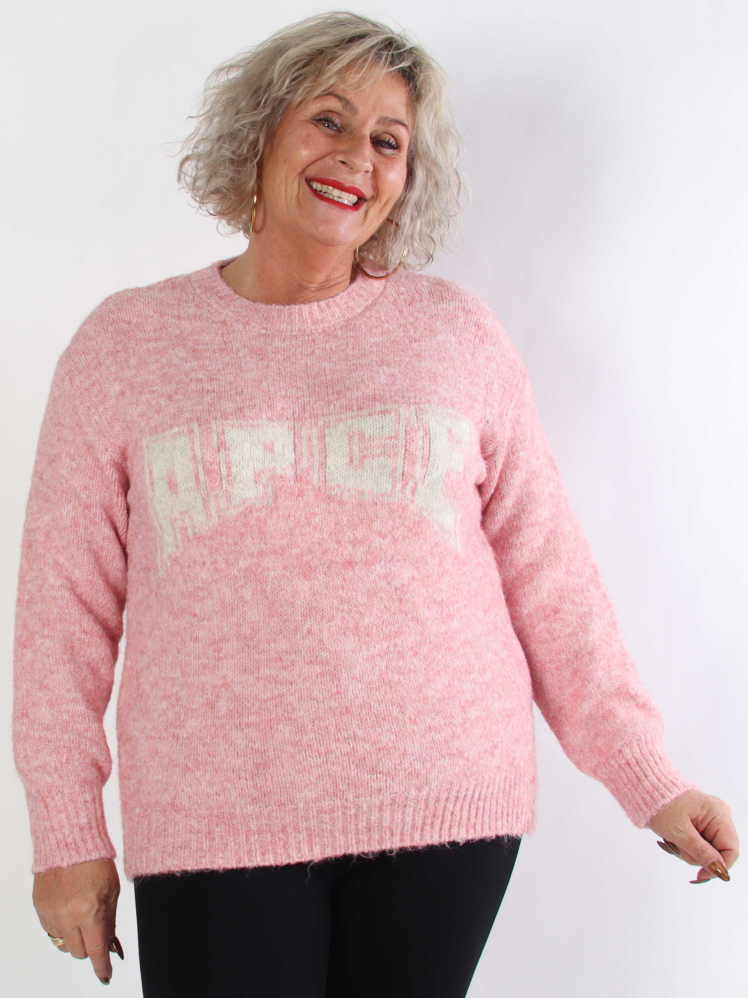 Adira - Mjuk plus size tröja med grafisk logo