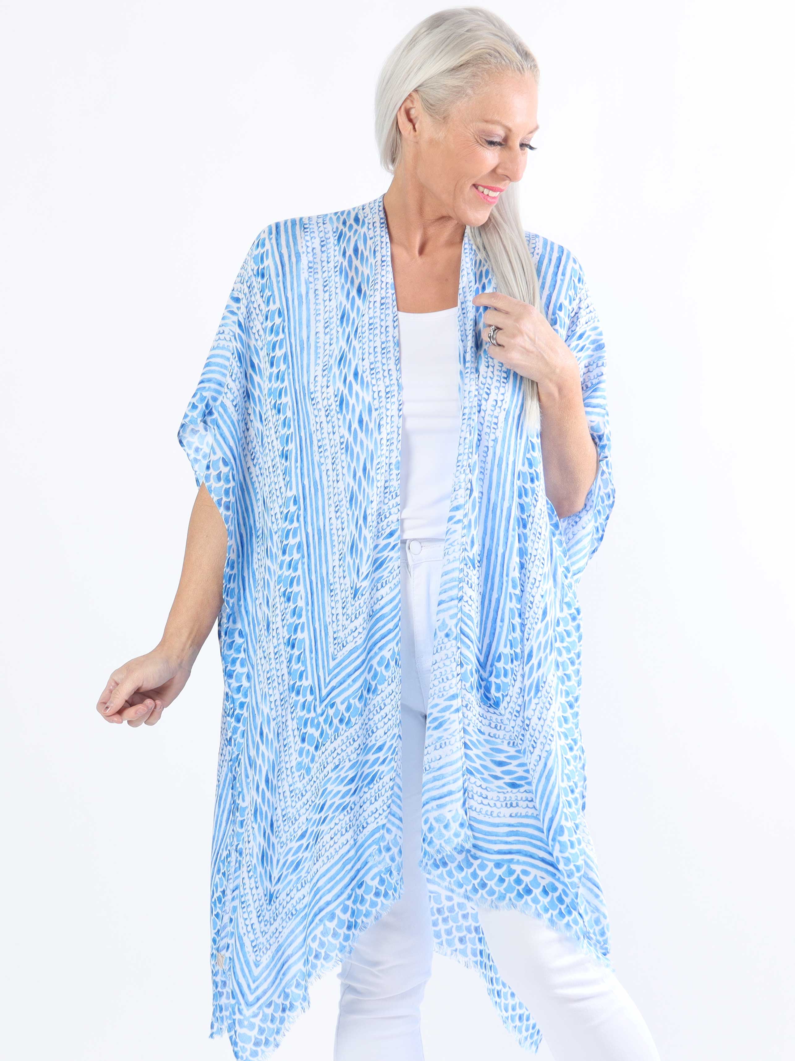 Alexandrine snake - Lätt och luftig plus size kimono i bomull